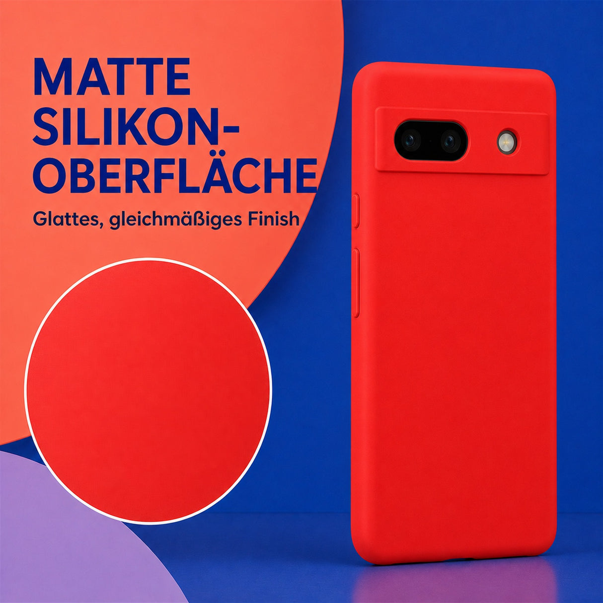 Google Pixel 7A Silicone Pro Silikon Hülle Rot – Detailansicht 1