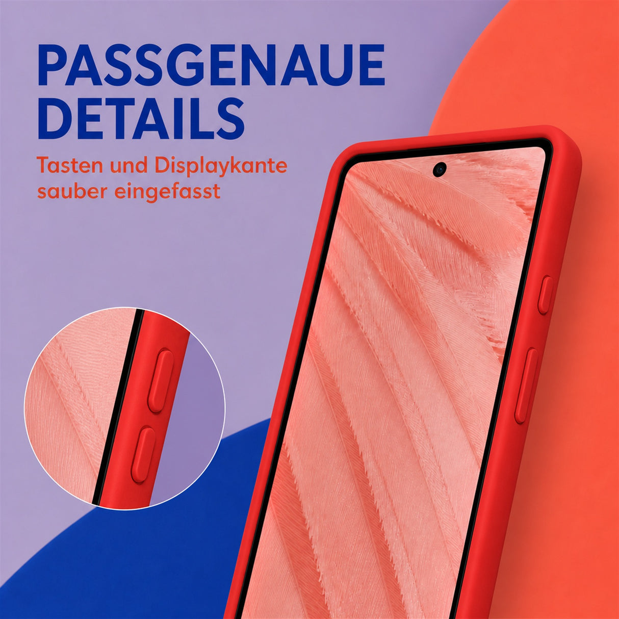 Google Pixel 7A Silicone Pro Silikon Hülle Rot – Detailansicht 3