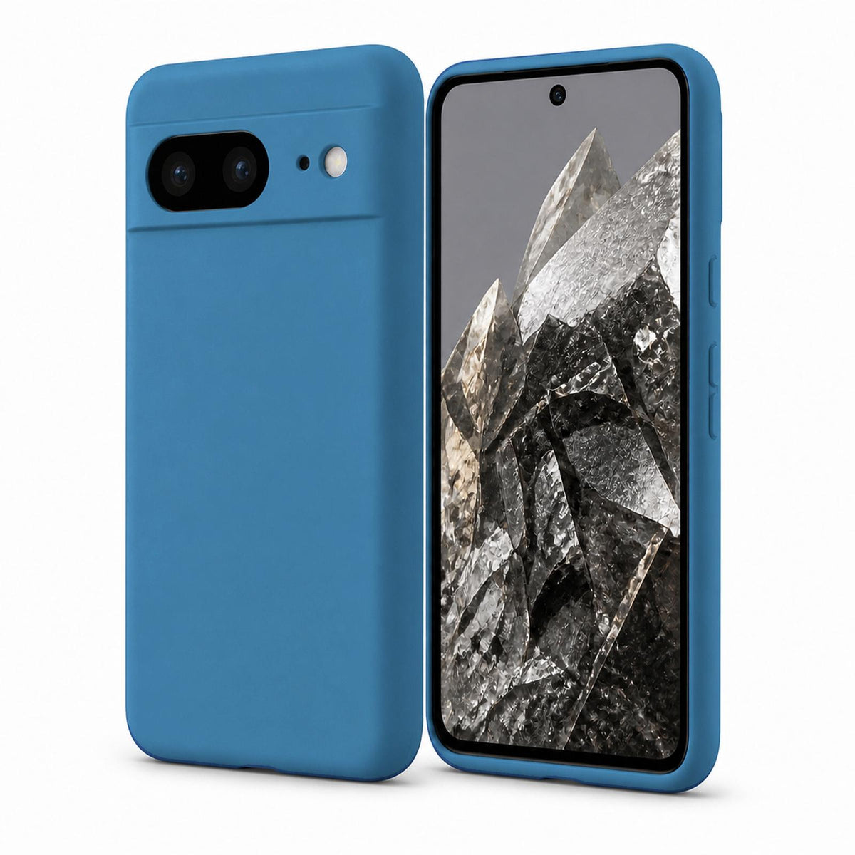 Google Pixel 8 Silicone Pro Silikon Hülle in Marineblau – Produktansicht