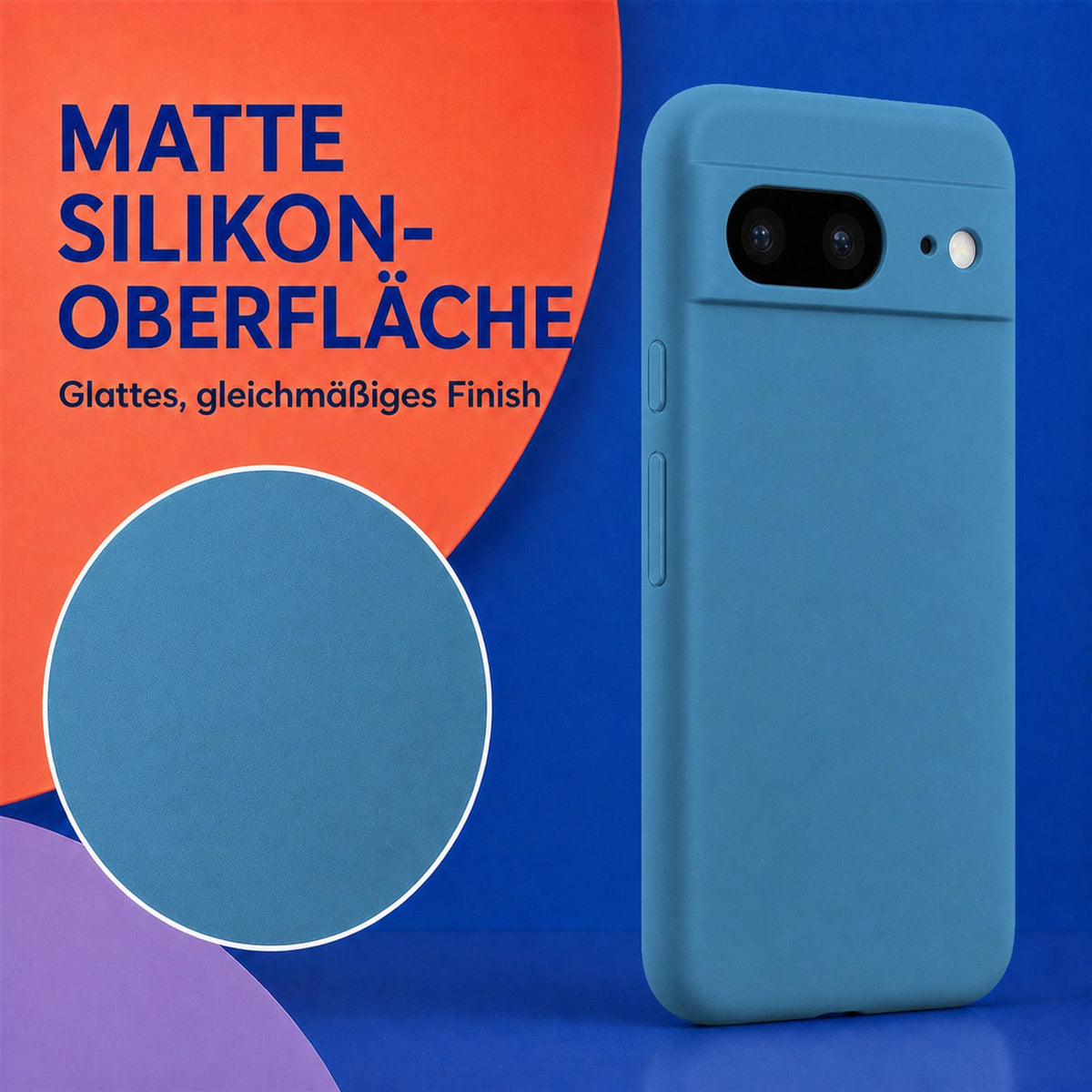Google Pixel 8 Silicone Pro Silikon Hülle Marineblau – Detailansicht 1