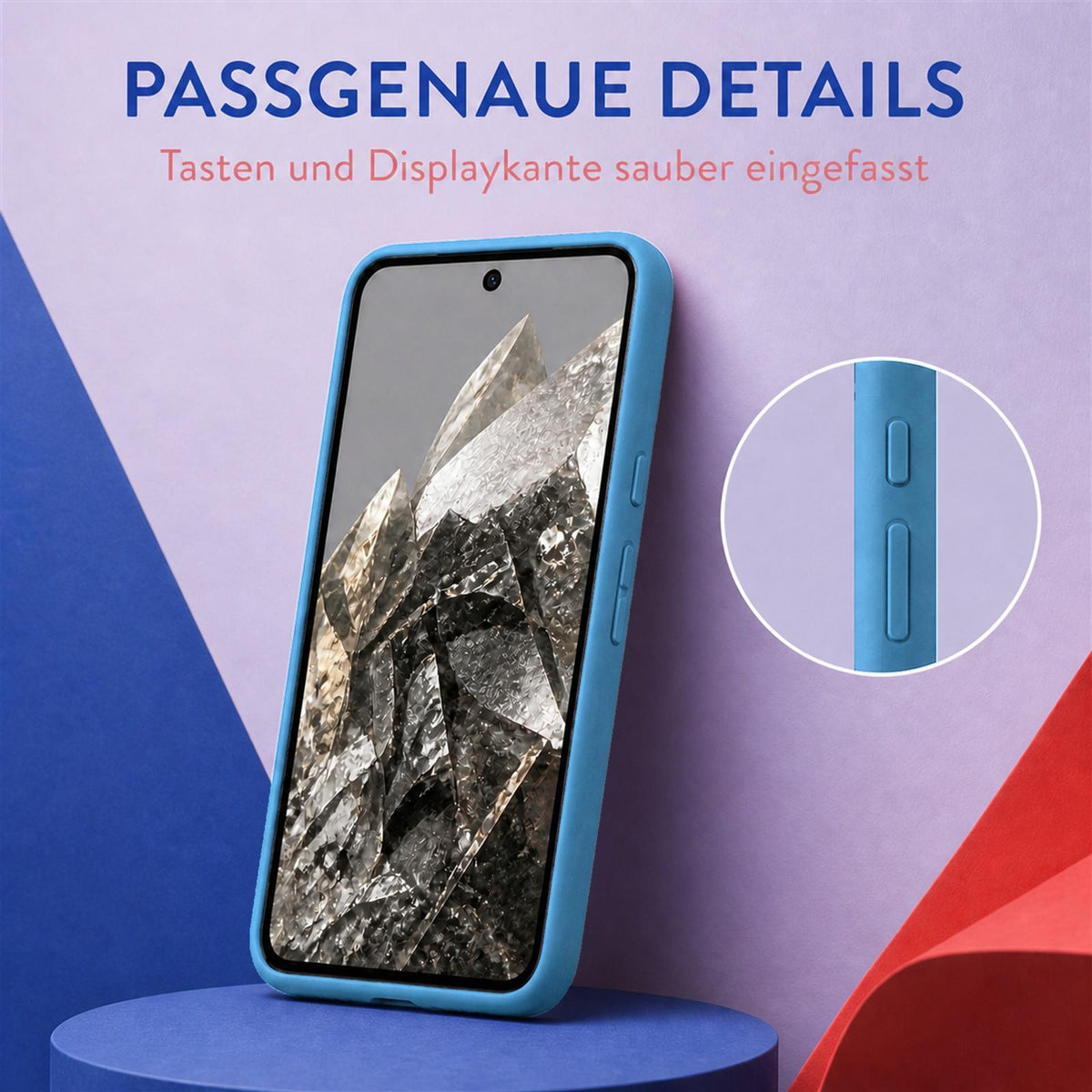 Google Pixel 8 Silicone Pro Silikon Hülle Marineblau – Detailansicht 3