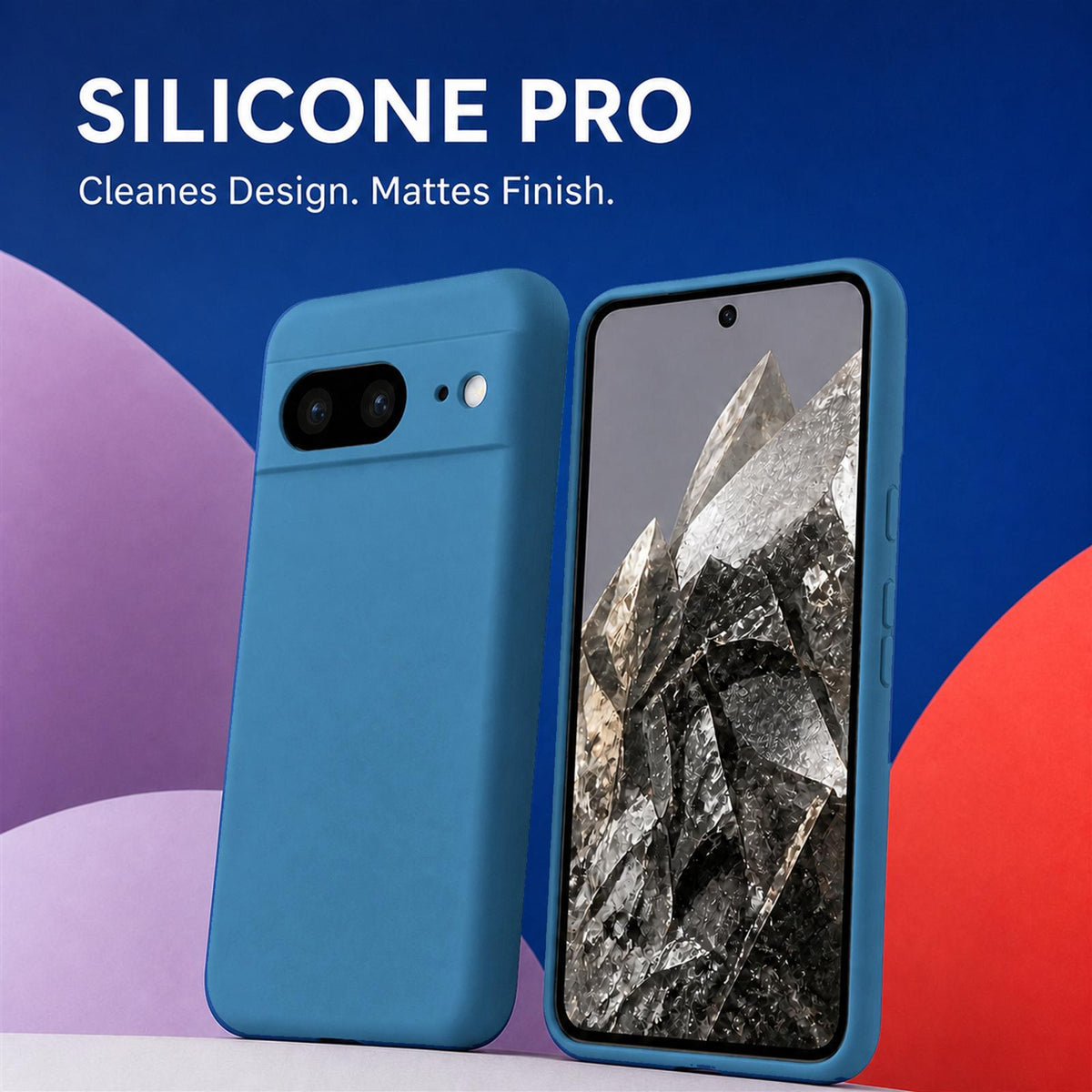 Google Pixel 8 Silicone Pro Silikon Hülle Marineblau – Detailansicht 5