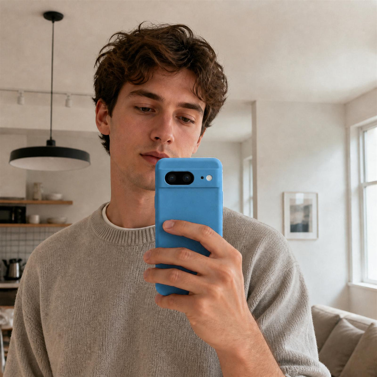 Google Pixel 8 Silicone Pro Silikon Hülle Marineblau – Detailansicht 6