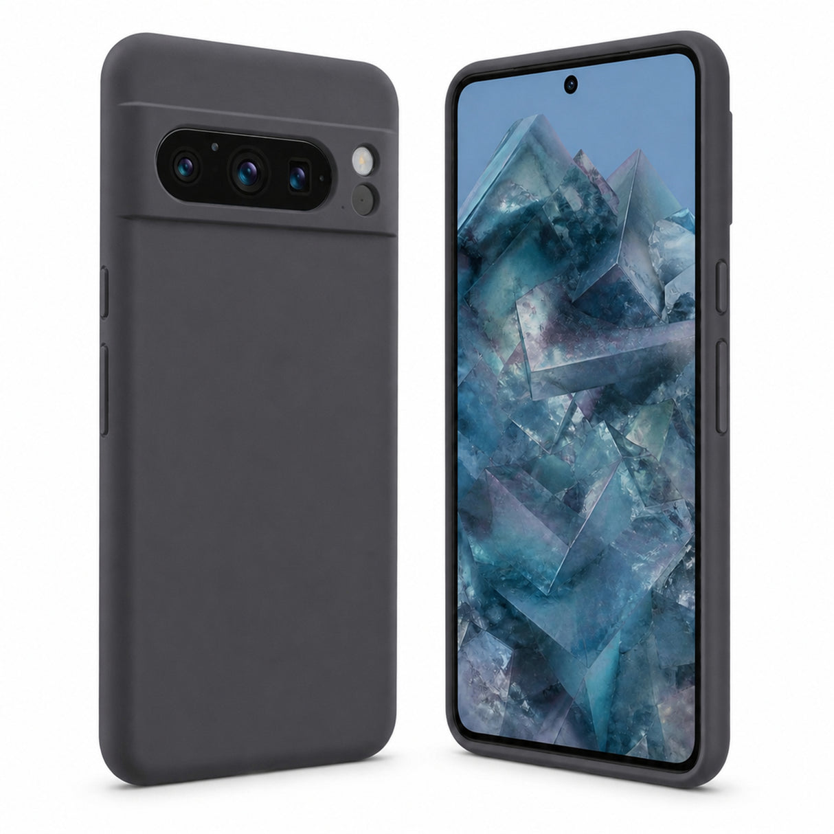 Google Pixel 8 Pro Silicone Pro Silikon Hülle in Anthrazit – Produktansicht
