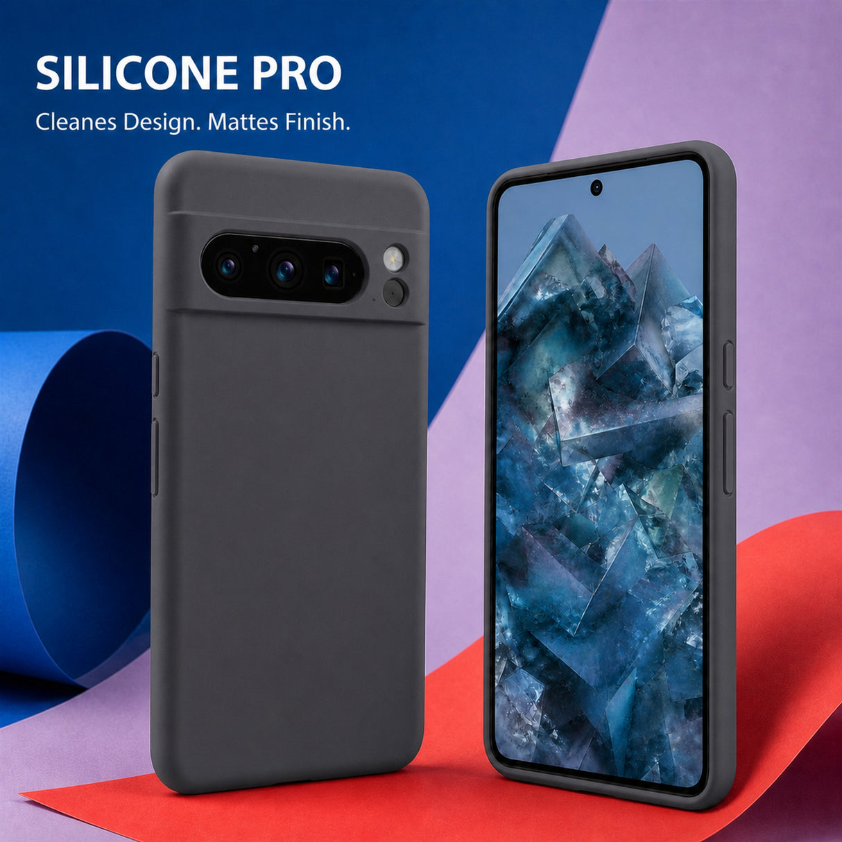 Google Pixel 8 Pro Silicone Pro Silikon Hülle Anthrazit – Detailansicht 5
