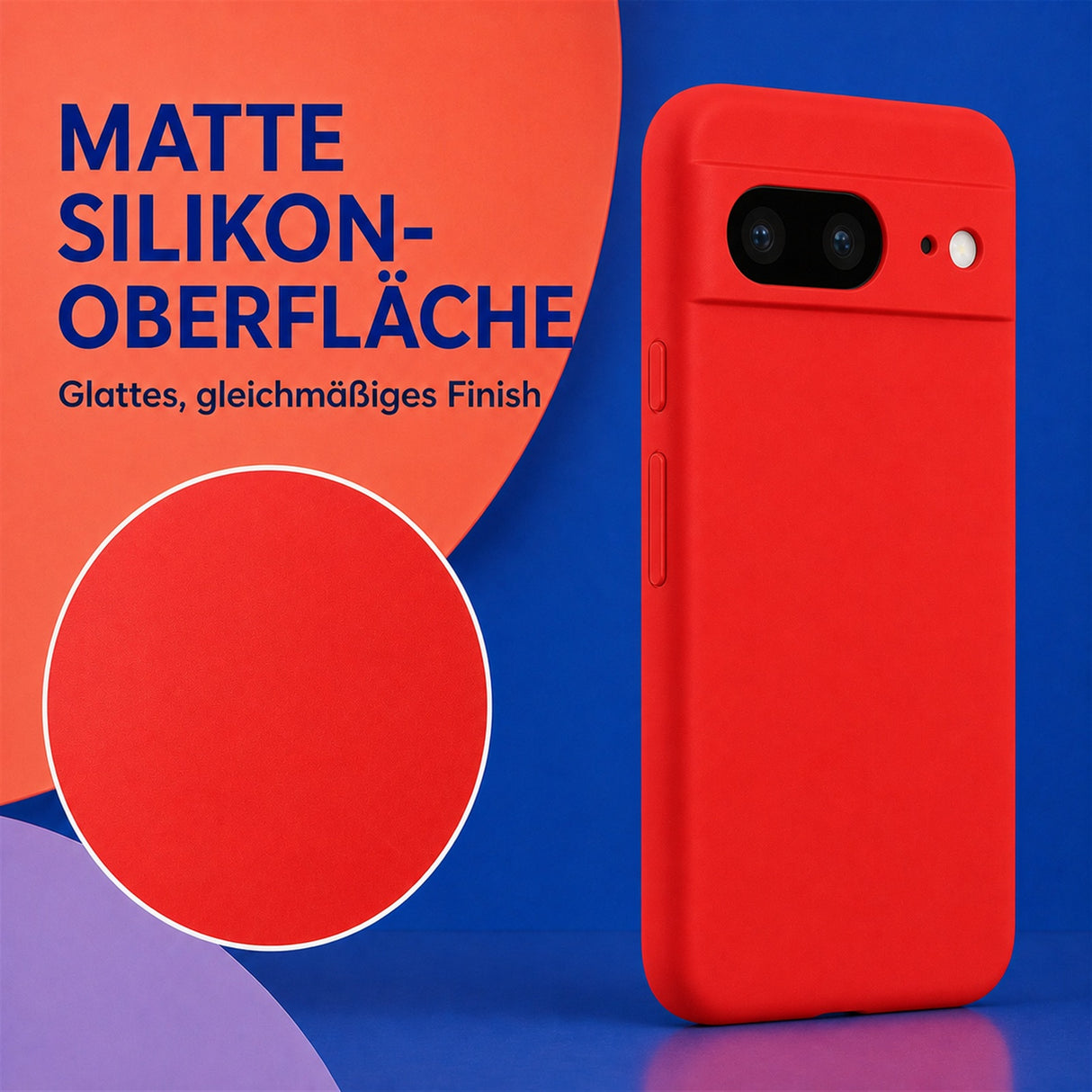 Google Pixel 8 Silicone Pro Silikon Hülle Rot – Detailansicht 1