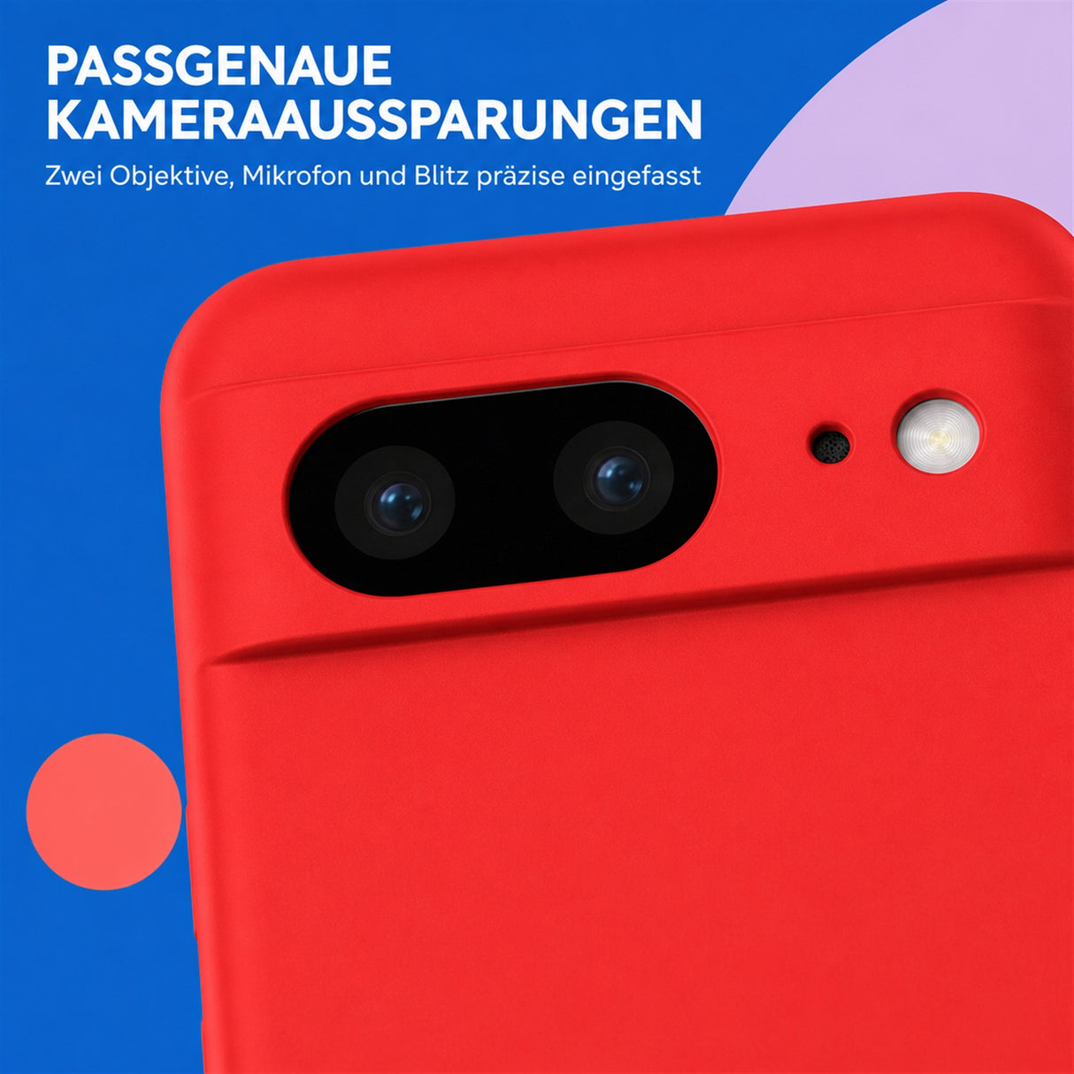 Google Pixel 8 Silicone Pro Silikon Hülle Rot – Detailansicht 2