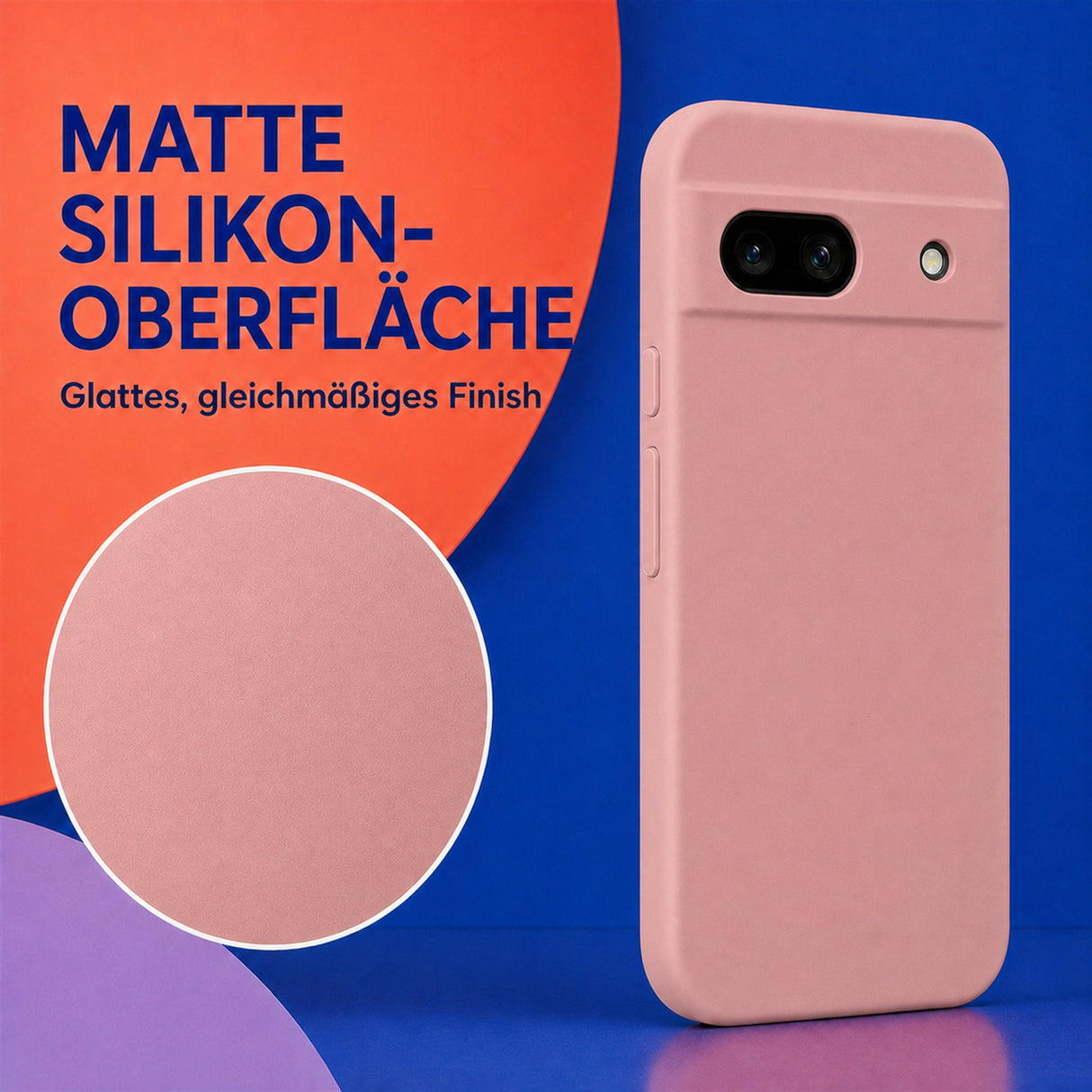 Google Pixel 8A Silicone Pro Silikon Hülle Altrosa – Detailansicht 1