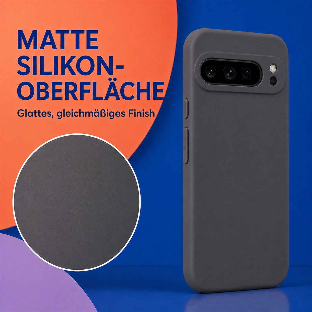 Google Pixel 8A Silicone Pro Silikon Hülle Anthrazit – Detailansicht 1