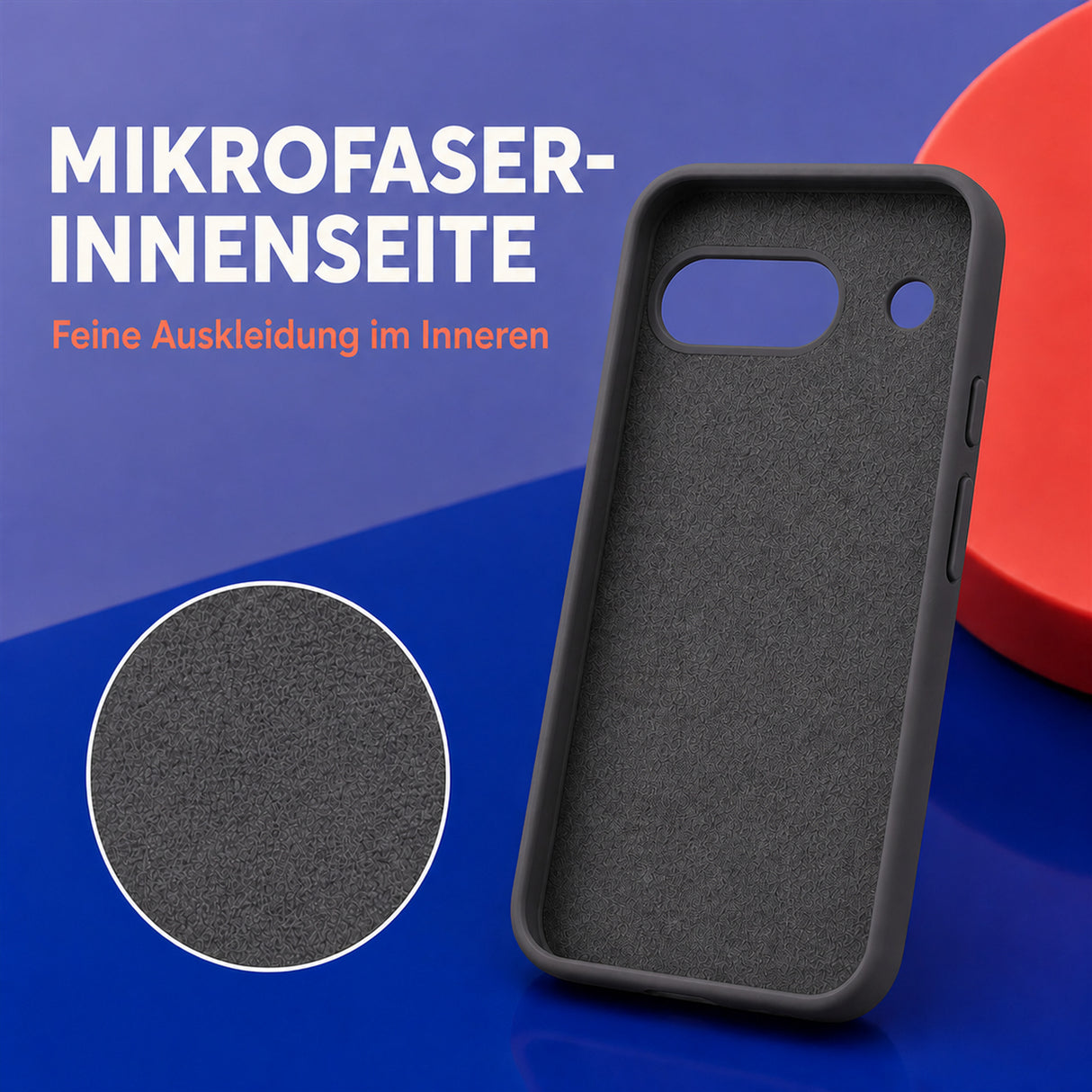 Google Pixel 8A Silicone Pro Silikon Hülle Anthrazit – Detailansicht 4