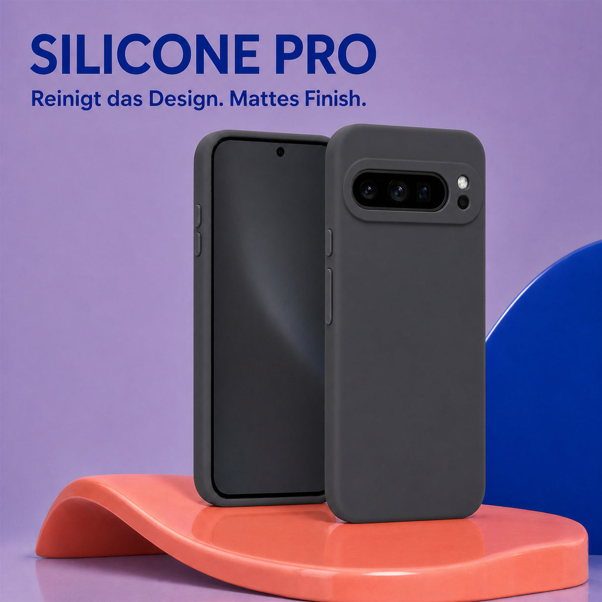 Google Pixel 8A Silicone Pro Silikon Hülle Anthrazit – Detailansicht 5