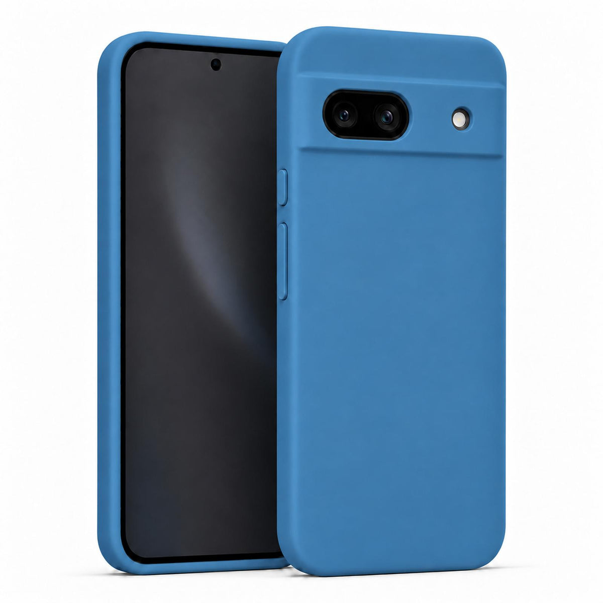 Google Pixel 8A Silicone Pro Silikon Hülle in Marineblau – Produktansicht