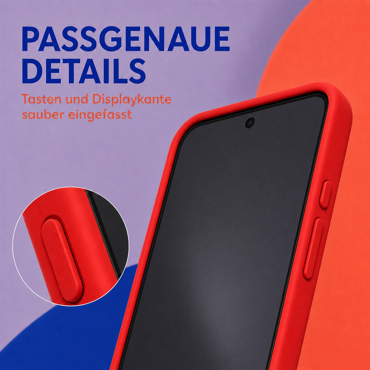 Google Pixel 8A Silicone Pro Silikon Hülle Rot – Detailansicht 3
