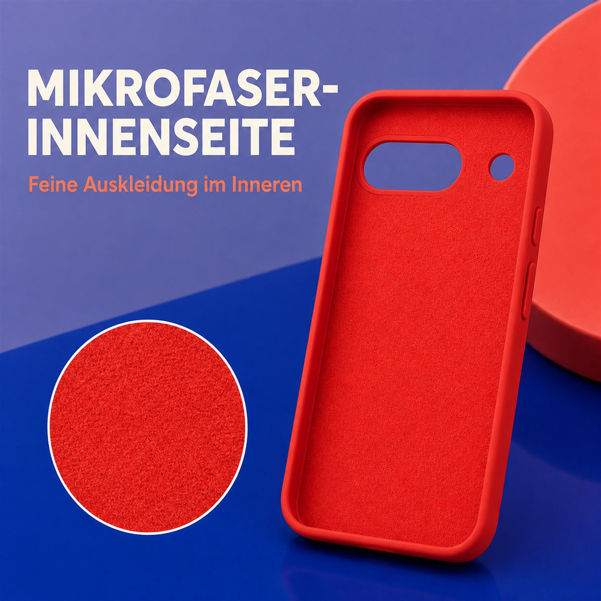 Google Pixel 8A Silicone Pro Silikon Hülle Rot – Detailansicht 4