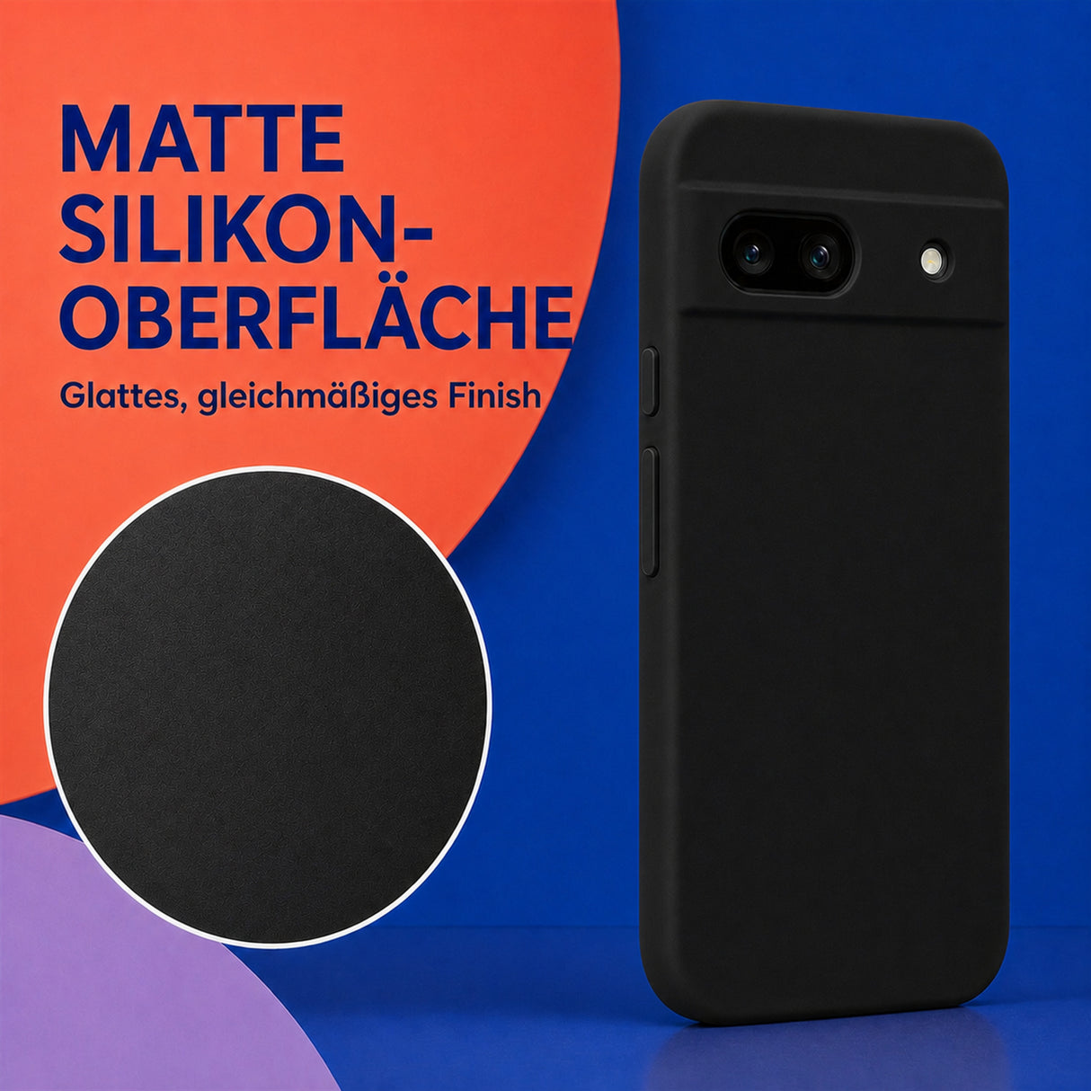 Google Pixel 8A Silicone Pro Silikon Hülle Schwarz – Detailansicht 1