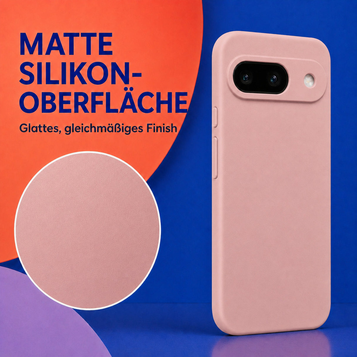 Google Pixel 9 Silicone Pro Silikon Hülle Altrosa – Detailansicht 1