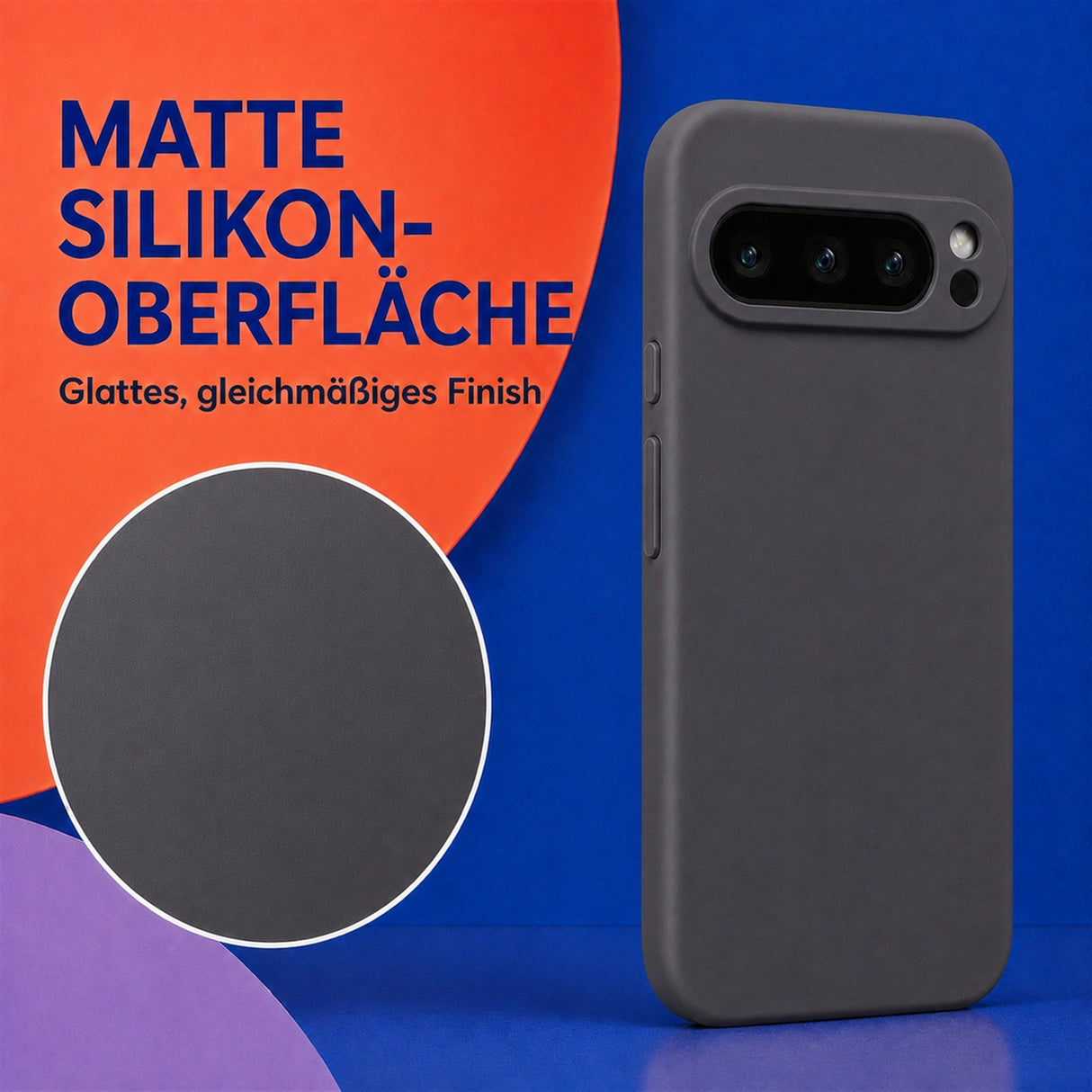 Google Pixel 9 Pro Silicone Pro Silikon Hülle Anthrazit – Detailansicht 1