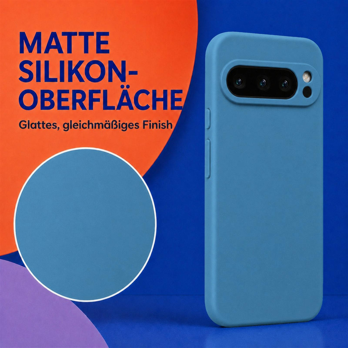 Google Pixel 9 Pro Silicone Pro Silikon Hülle Marineblau – Detailansicht 1