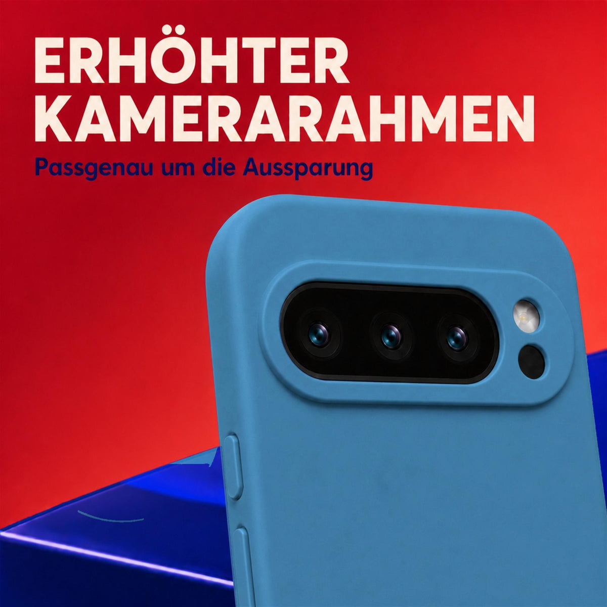 Google Pixel 9 Pro Silicone Pro Silikon Hülle Marineblau – Detailansicht 2