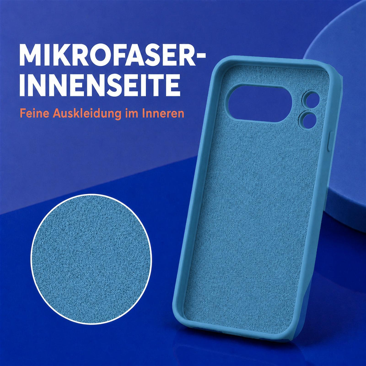 Google Pixel 9 Pro Silicone Pro Silikon Hülle Marineblau – Detailansicht 4