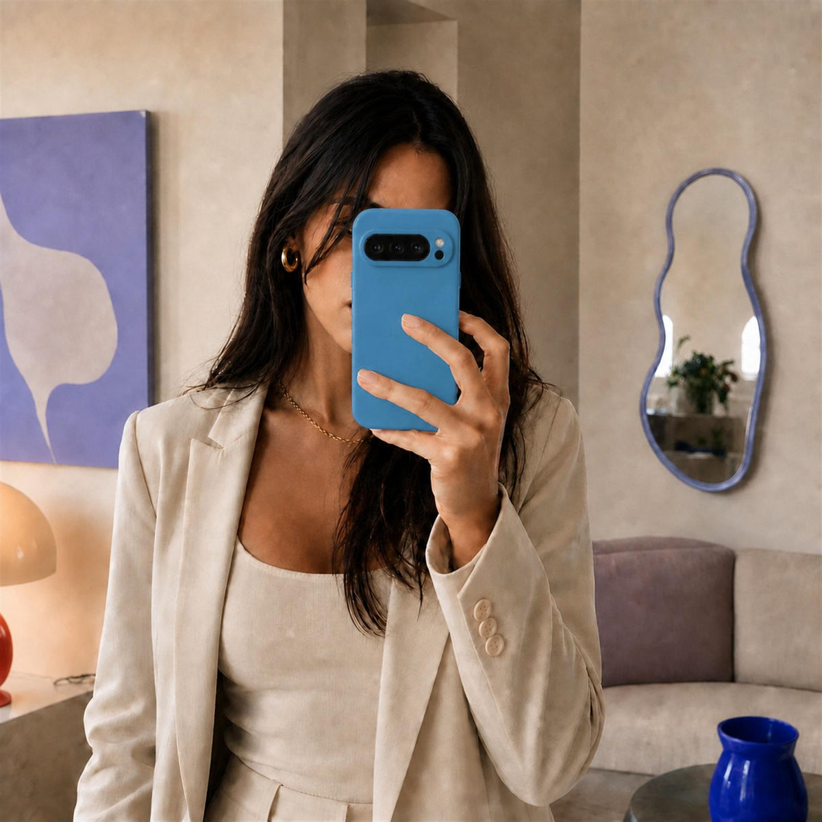 Google Pixel 9 Pro Silicone Pro Silikon Hülle Marineblau – Detailansicht 6