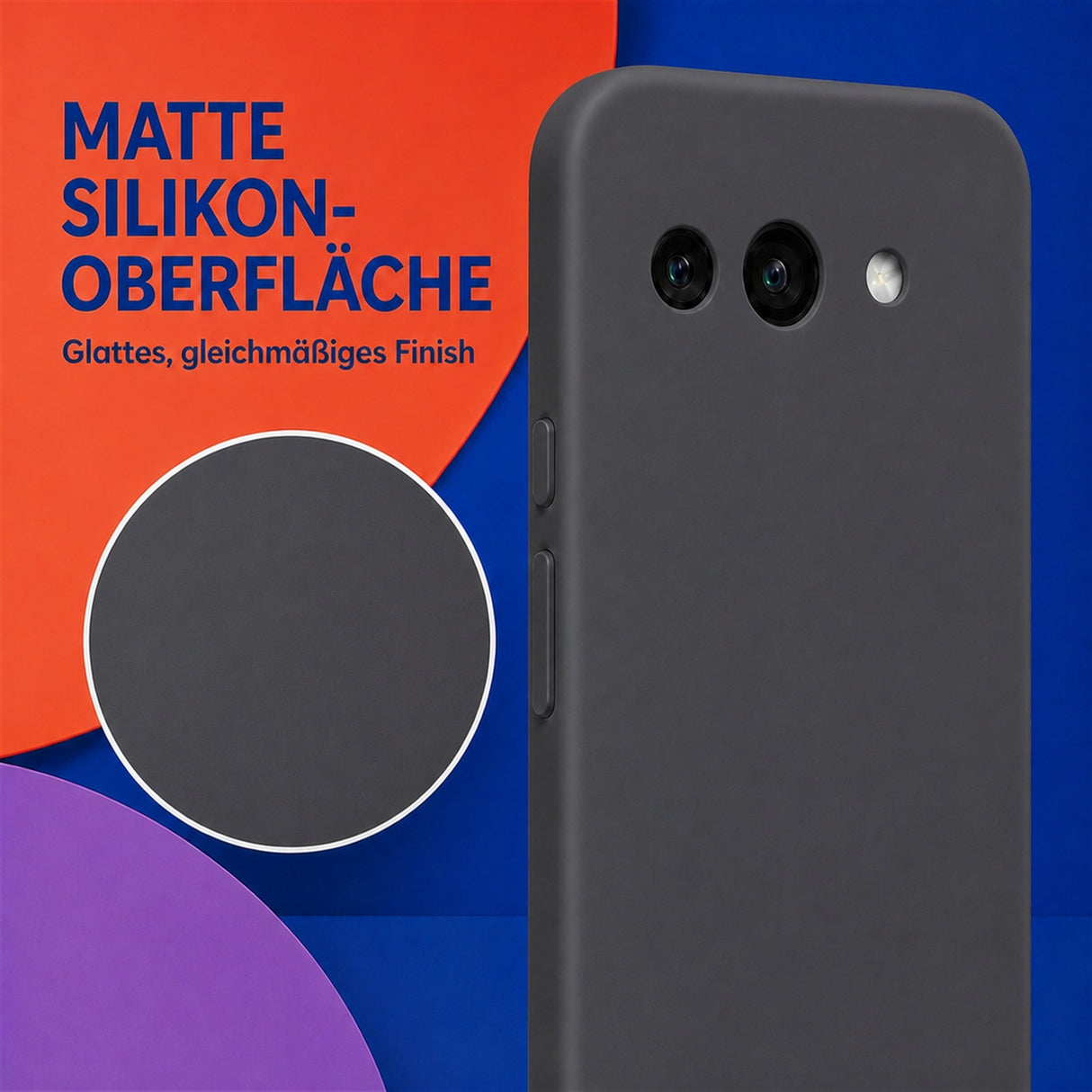 Google Pixel 9A Silicone Pro Silikon Hülle Anthrazit – Detailansicht 1