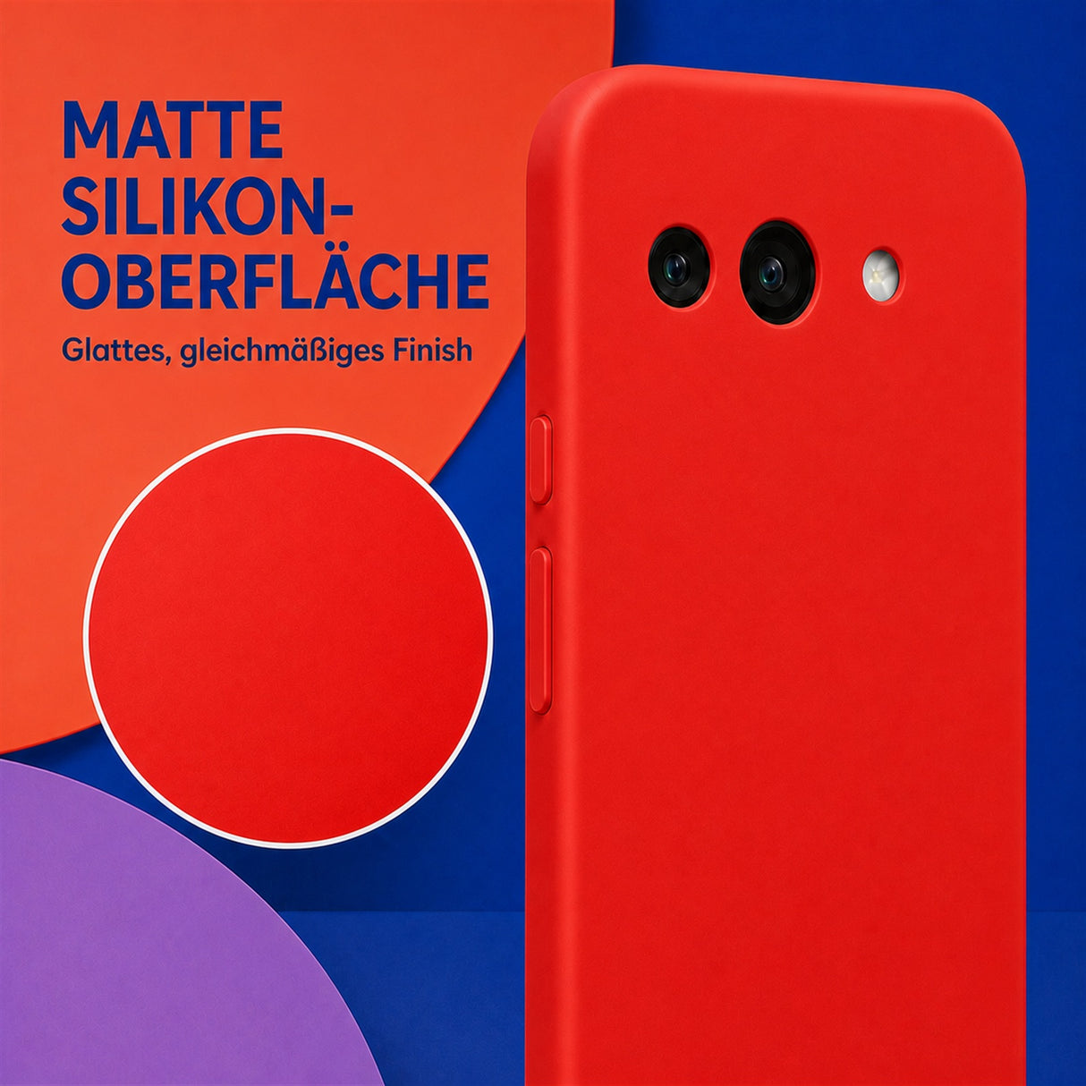 Google Pixel 9A Silicone Pro Silikon Hülle Rot – Detailansicht 1