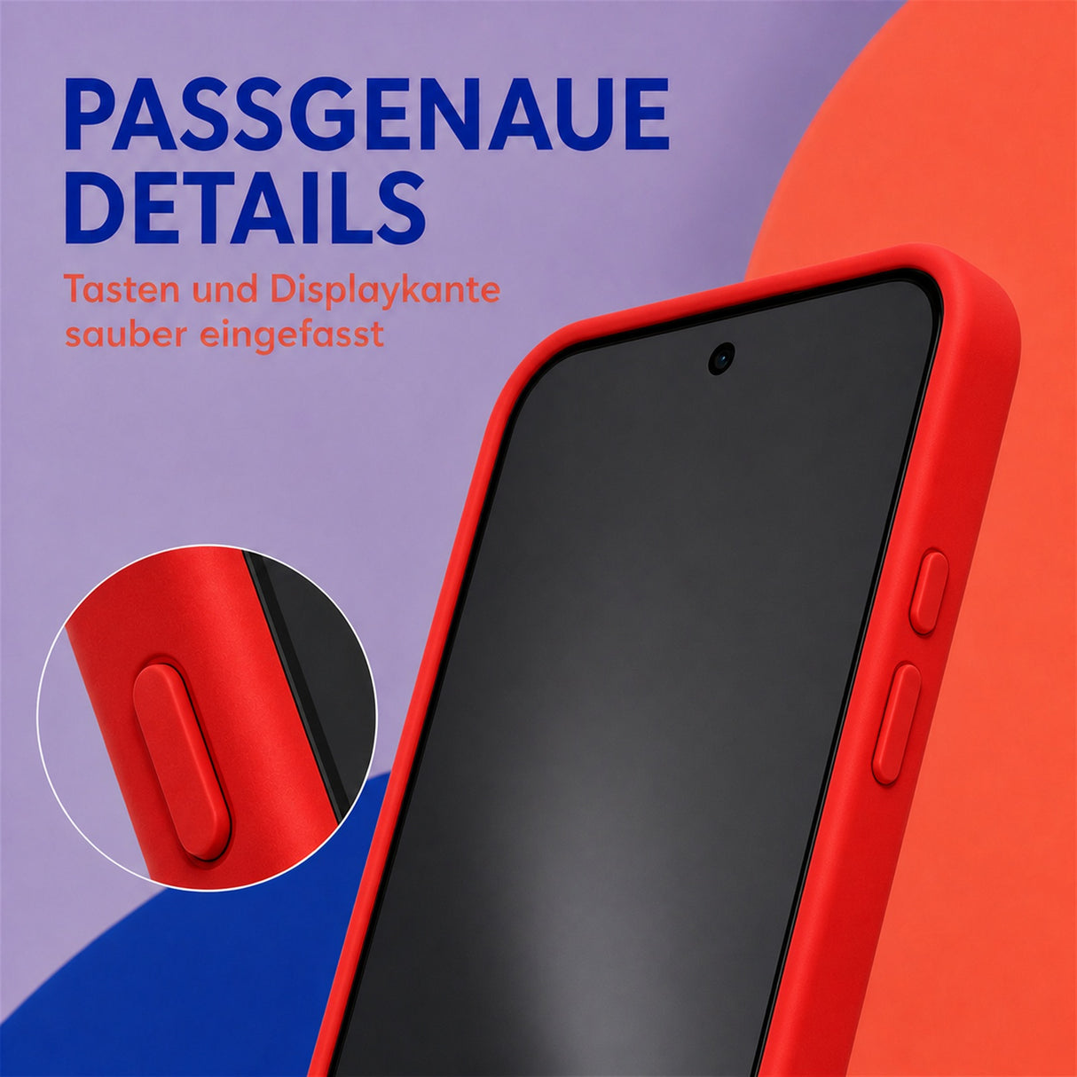 Google Pixel 9A Silicone Pro Silikon Hülle Rot – Detailansicht 3
