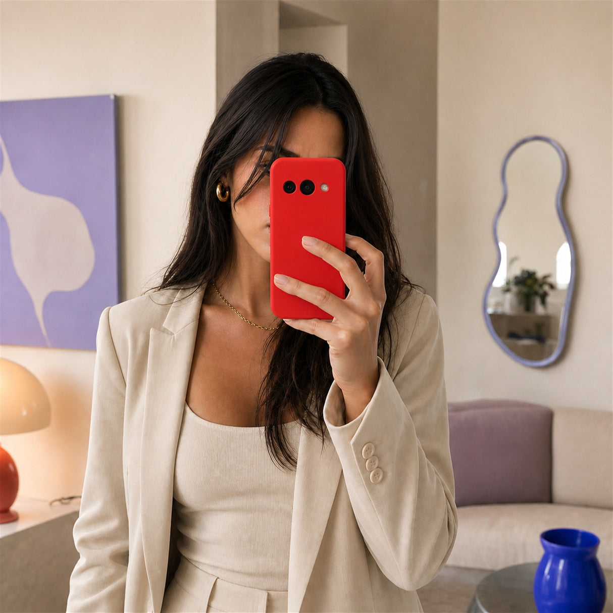 Google Pixel 9A Silicone Pro Silikon Hülle Rot – Detailansicht 6