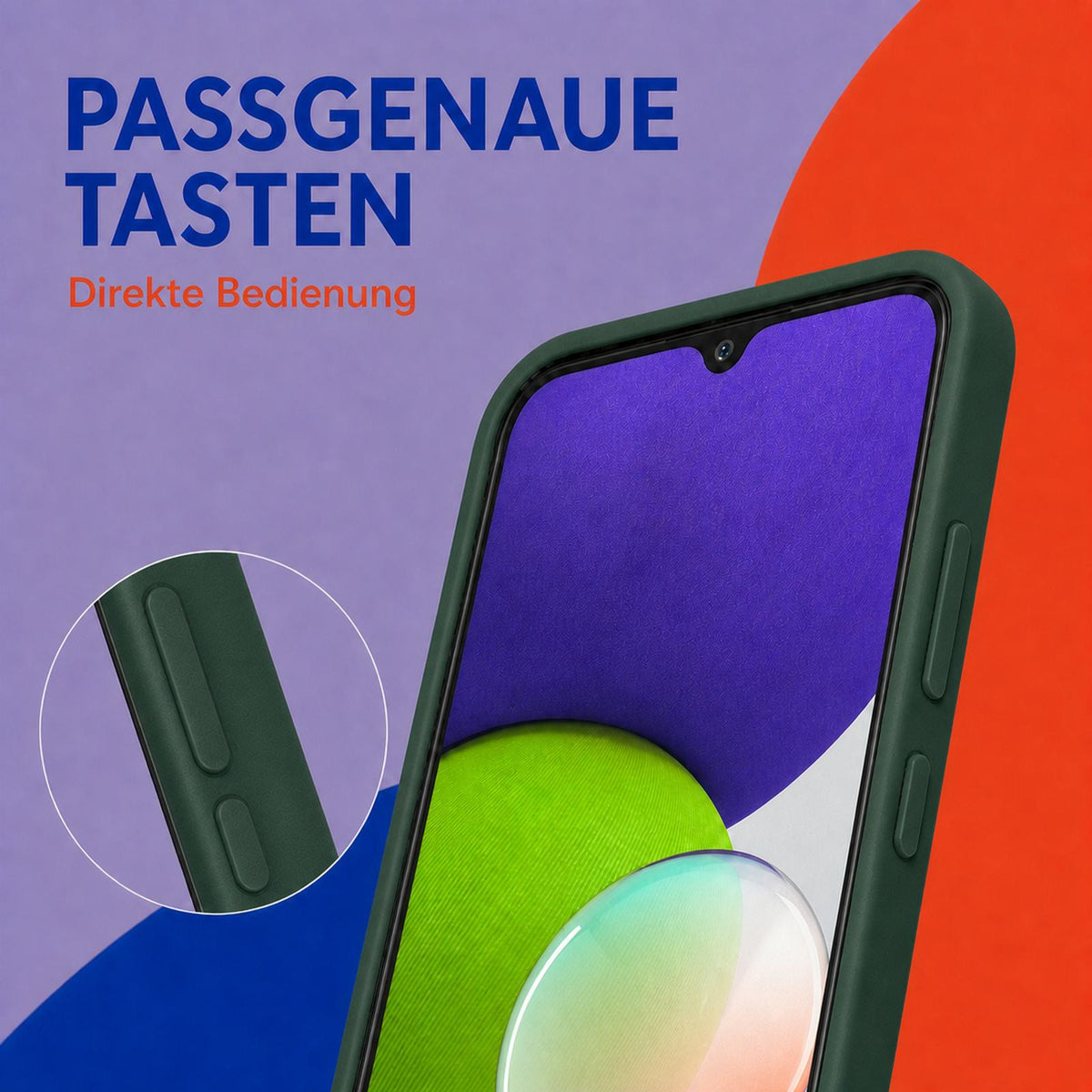 Samsung Galaxy A22 4G - Silikon Hülle Soft-Touch Tannengrün