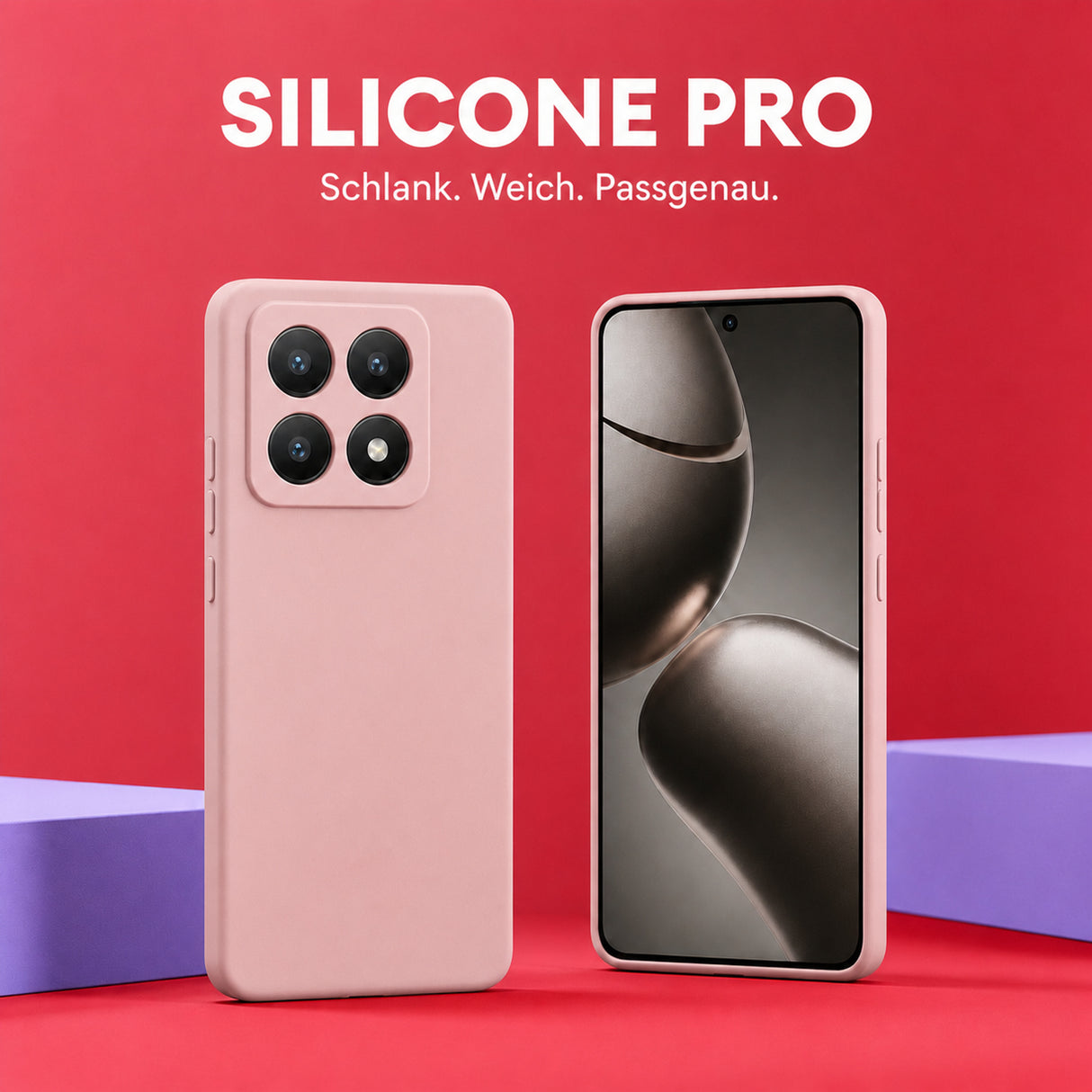Xiaomi 14T Silicone Pro Silikon Hülle Altrosa – Detailansicht 5