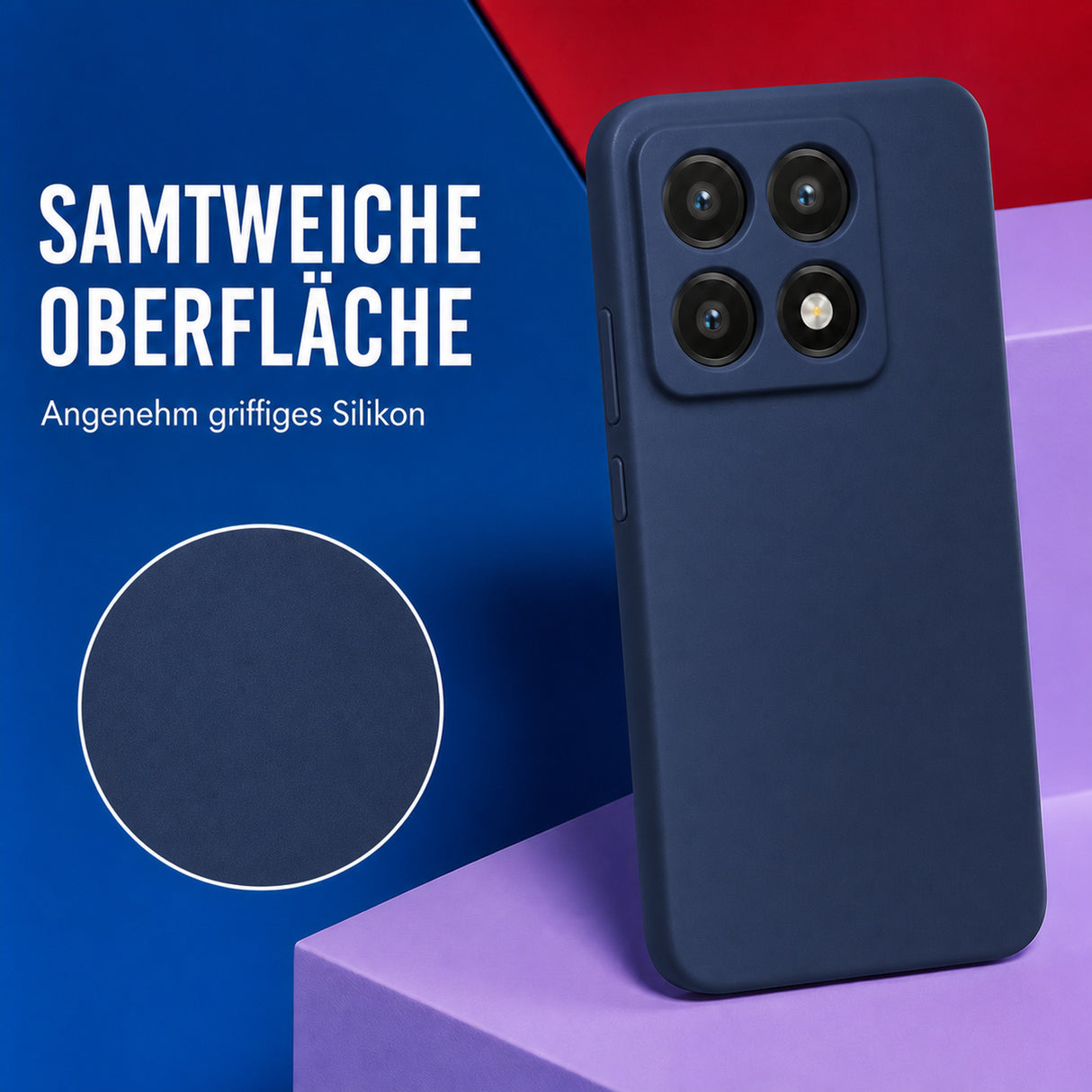 Xiaomi 14T Silicone Pro Silikon Hülle Marineblau – Detailansicht 1