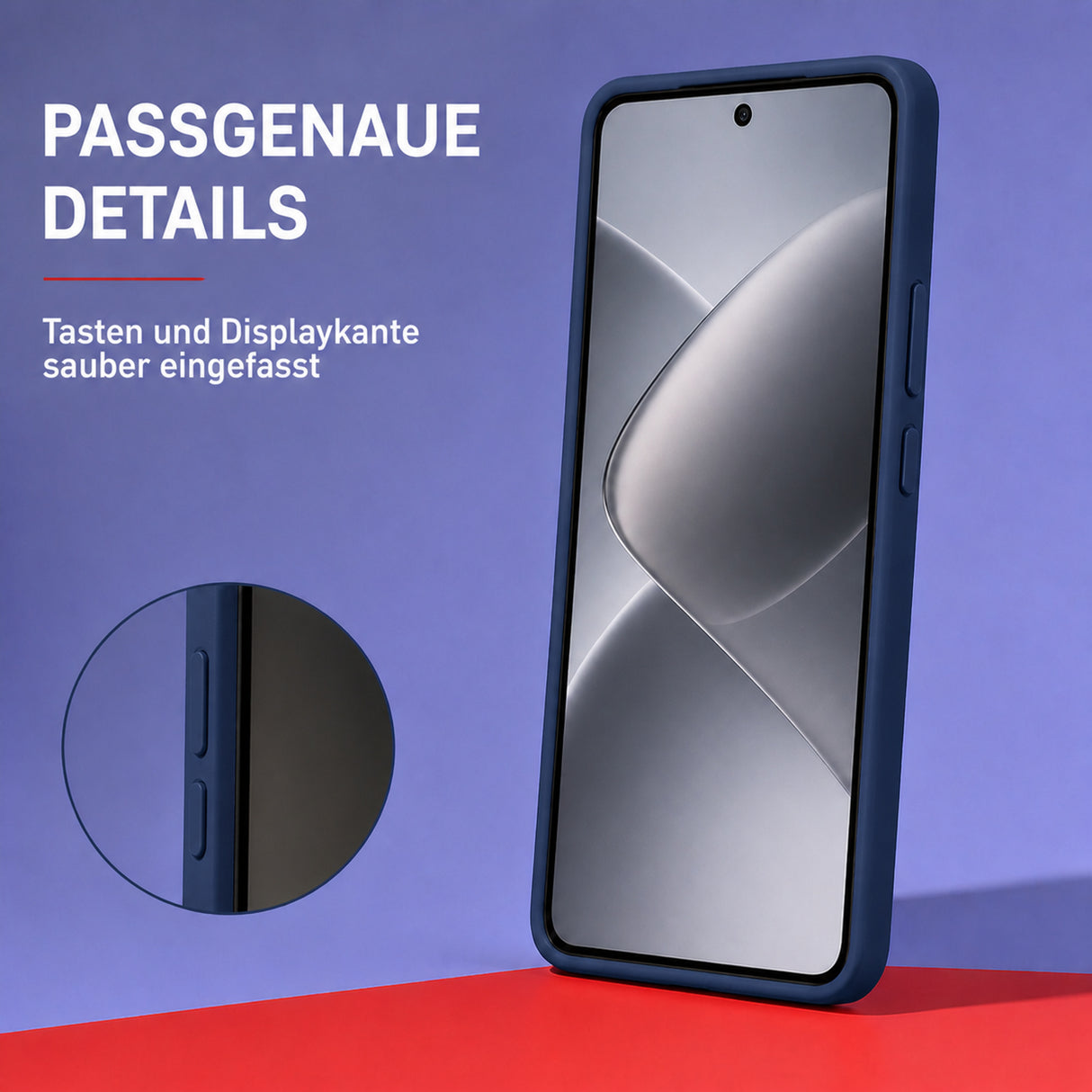 Xiaomi 14T Pro Silicone Pro Silikon Hülle Marineblau – Detailansicht 3