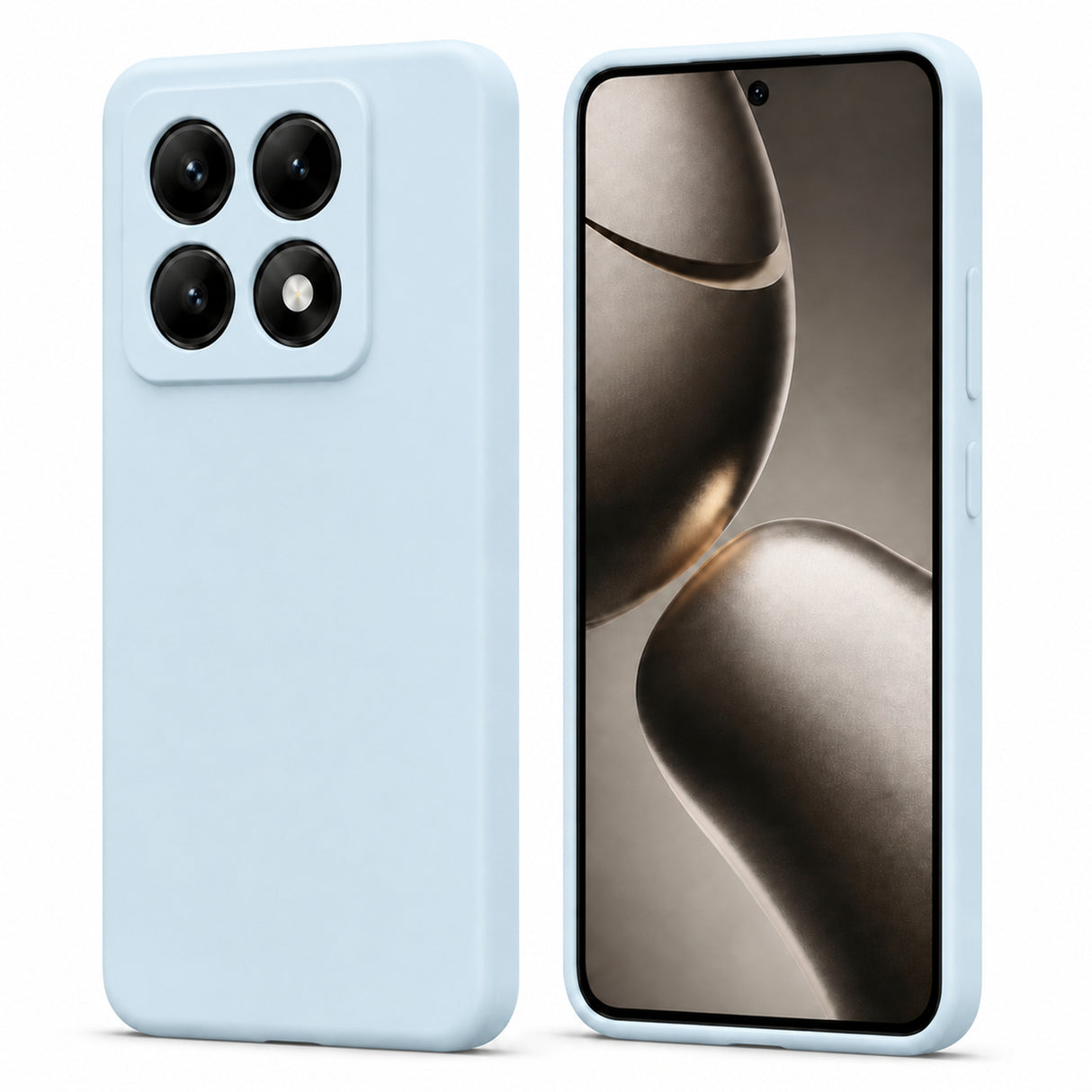 Xiaomi 14T Pro Silicone Pro Silikon Hülle in Wolkenblau – Produktansicht