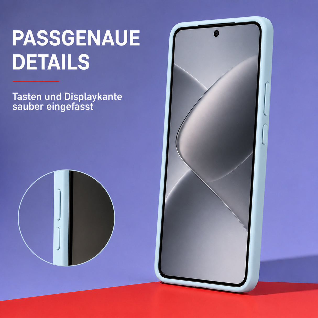 Xiaomi 14T Pro Silicone Pro Silikon Hülle Wolkenblau – Detailansicht 3