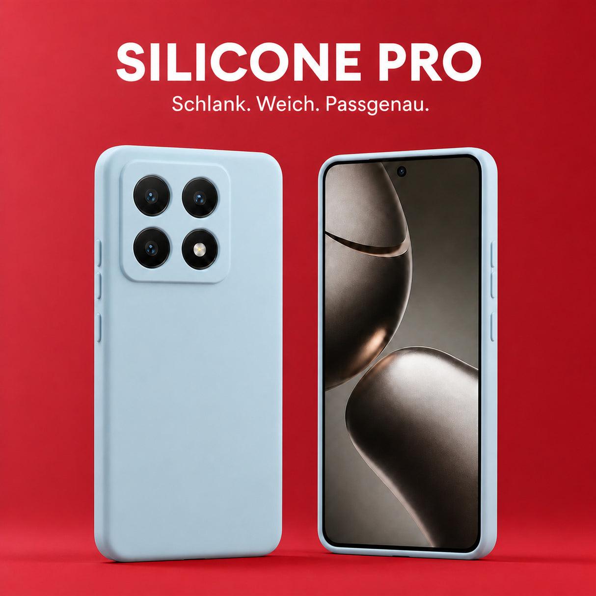 Xiaomi 14T Pro Silicone Pro Silikon Hülle Wolkenblau – Detailansicht 5