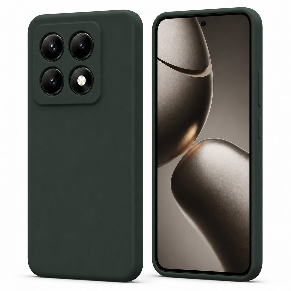 Xiaomi 14T Silicone Pro Silikon Hülle in Tannengrün – Produktansicht
