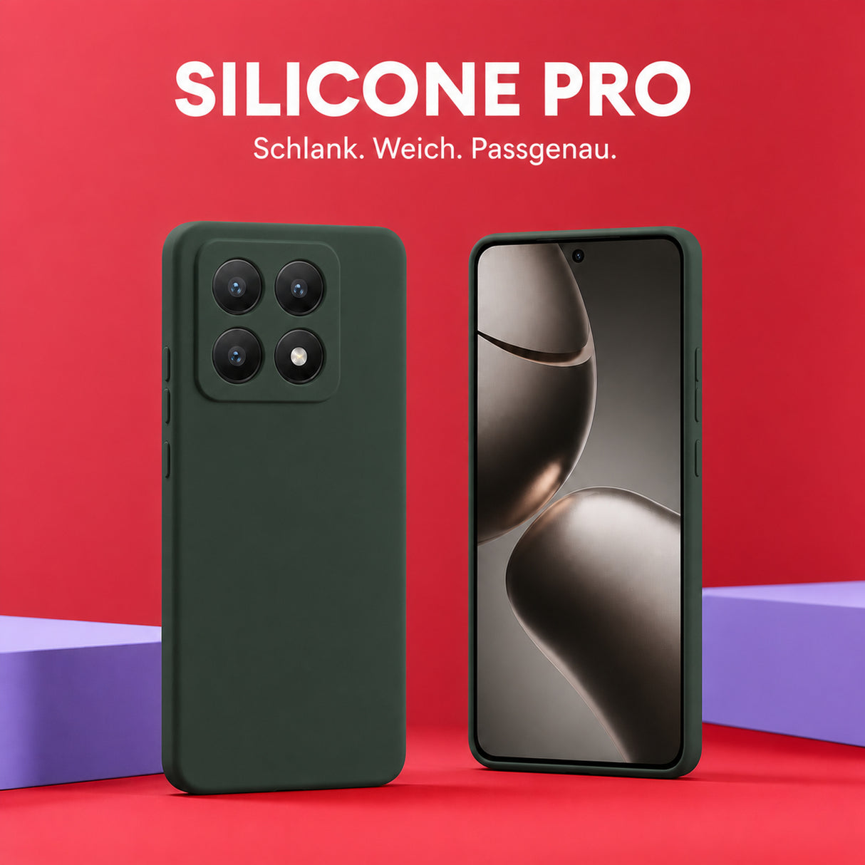 Xiaomi 14T Silicone Pro Silikon Hülle Tannengrün – Detailansicht 5