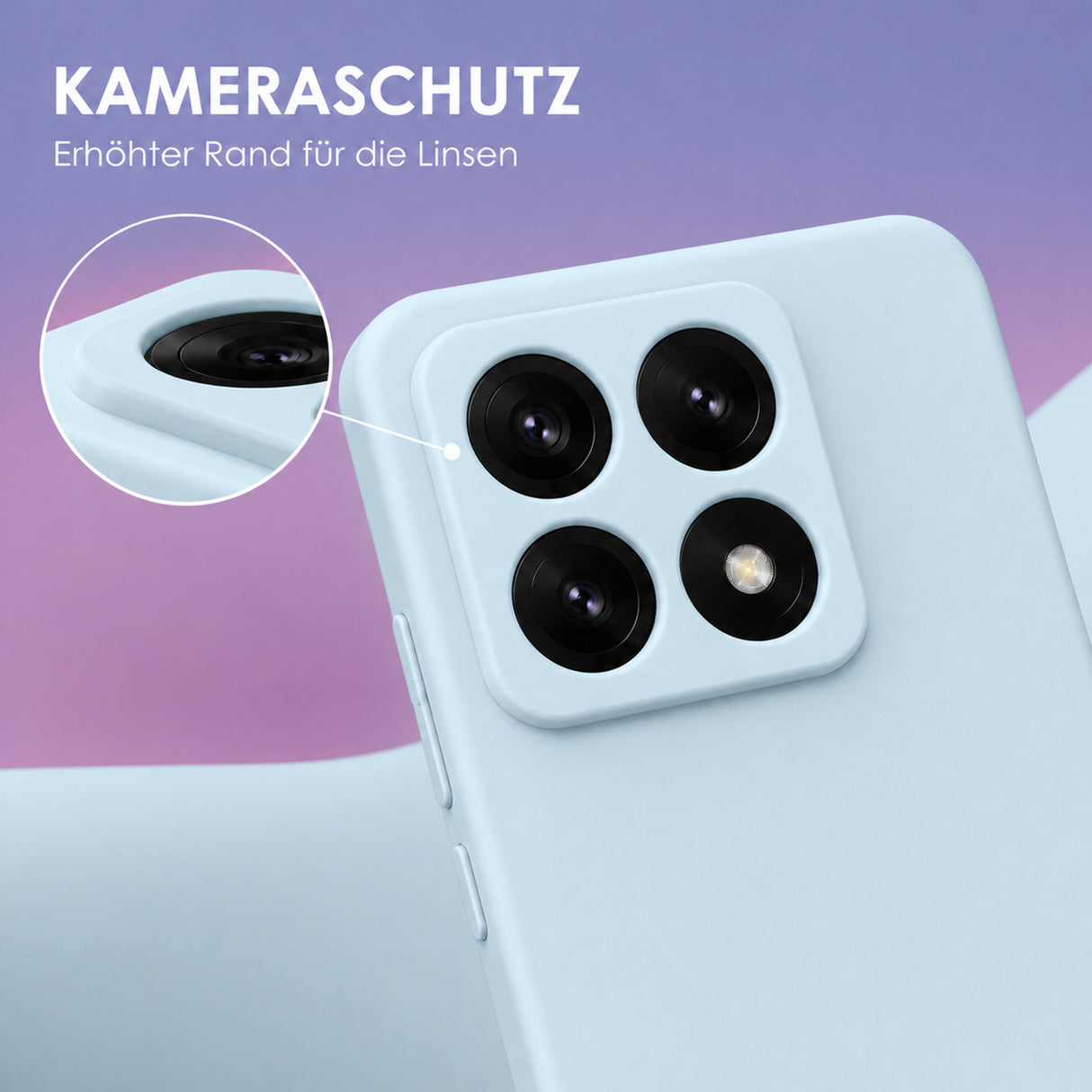 Xiaomi 14T Silicone Pro Silikon Hülle Wolkenblau – Detailansicht 2
