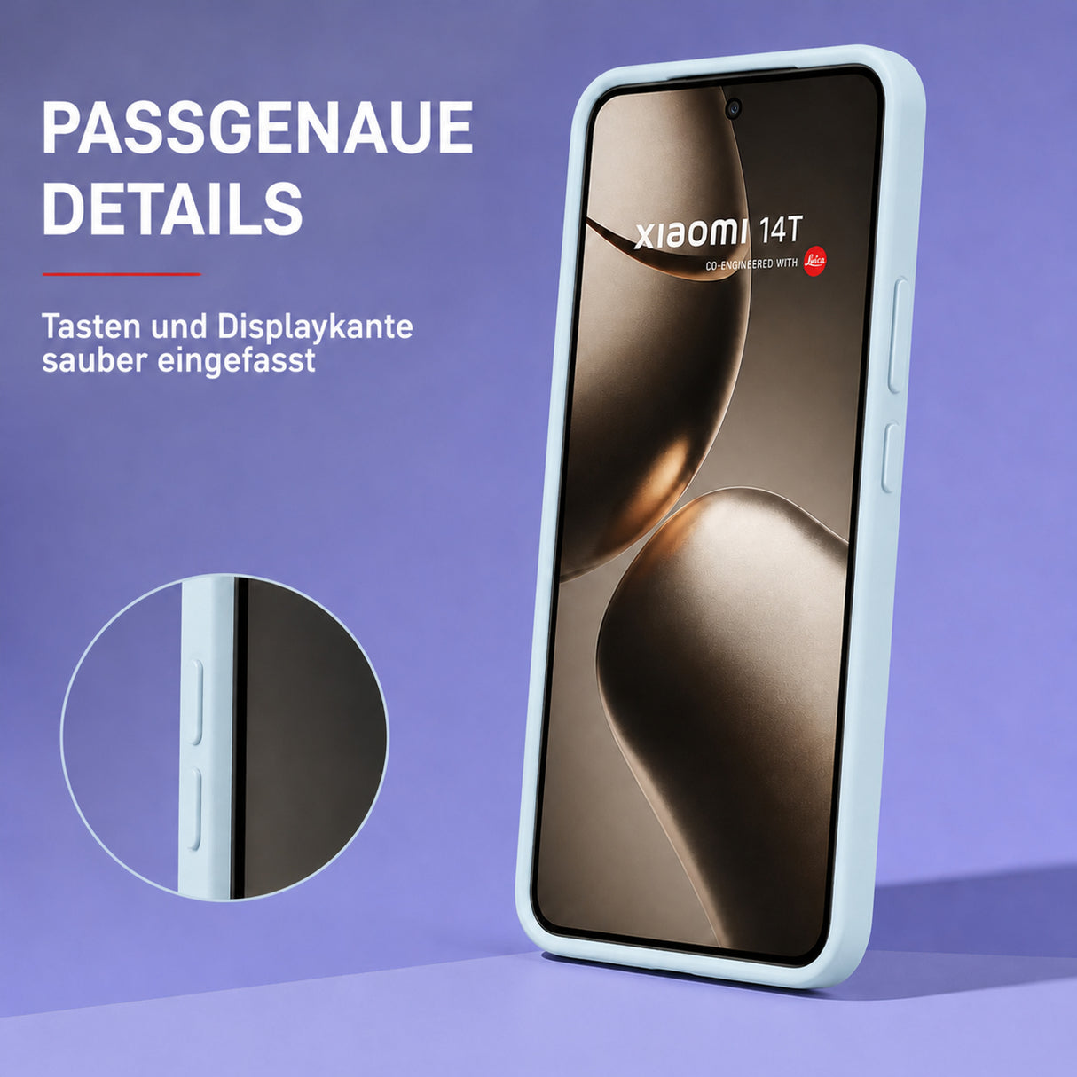 Xiaomi 14T Silicone Pro Silikon Hülle Wolkenblau – Detailansicht 3