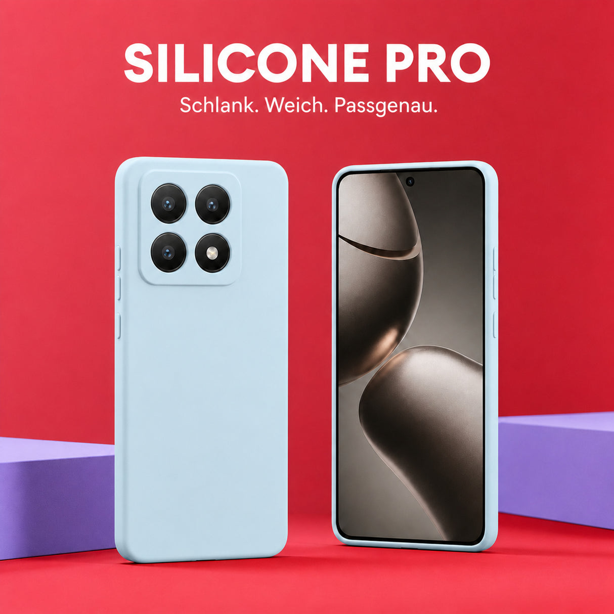 Xiaomi 14T Silicone Pro Silikon Hülle Wolkenblau – Detailansicht 5