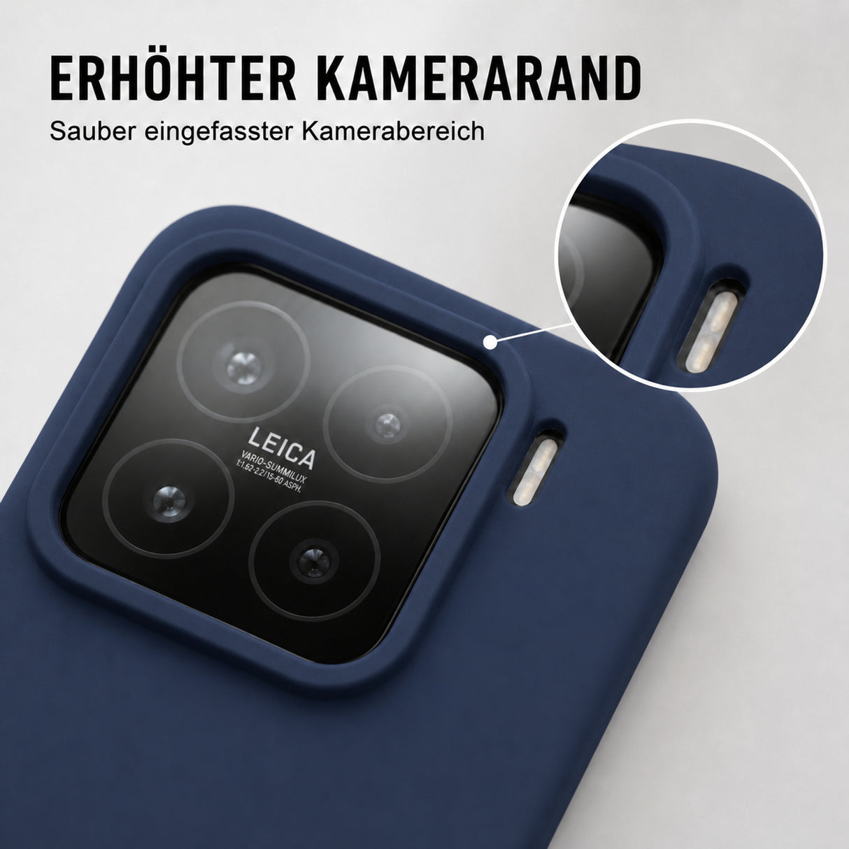 Xiaomi 15 Silicone Pro Silikon Hülle Marineblau – Detailansicht 2