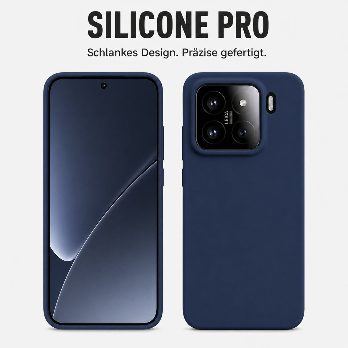 Xiaomi 15 Silicone Pro Silikon Hülle Marineblau – Detailansicht 5