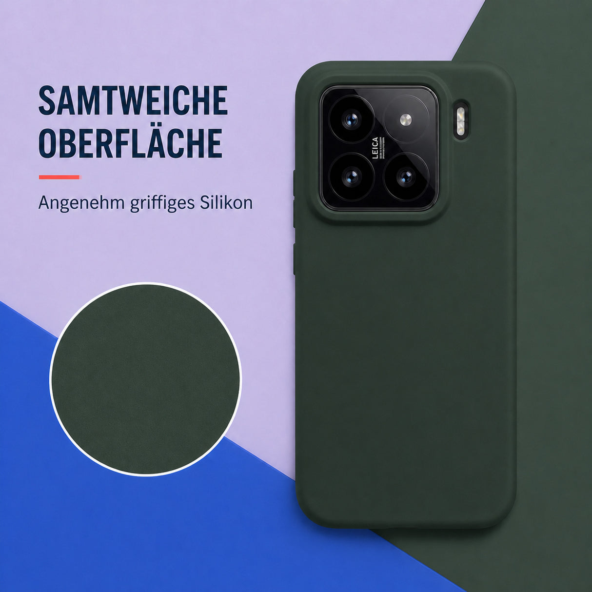 Xiaomi 15 Silicone Pro Silikon Hülle Tannengrün – Detailansicht 1