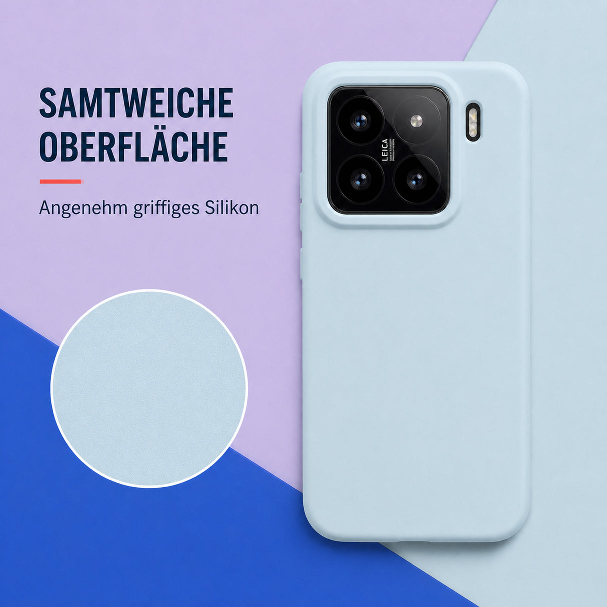 Xiaomi 15 Silicone Pro Silikon Hülle Wolkenblau – Detailansicht 1