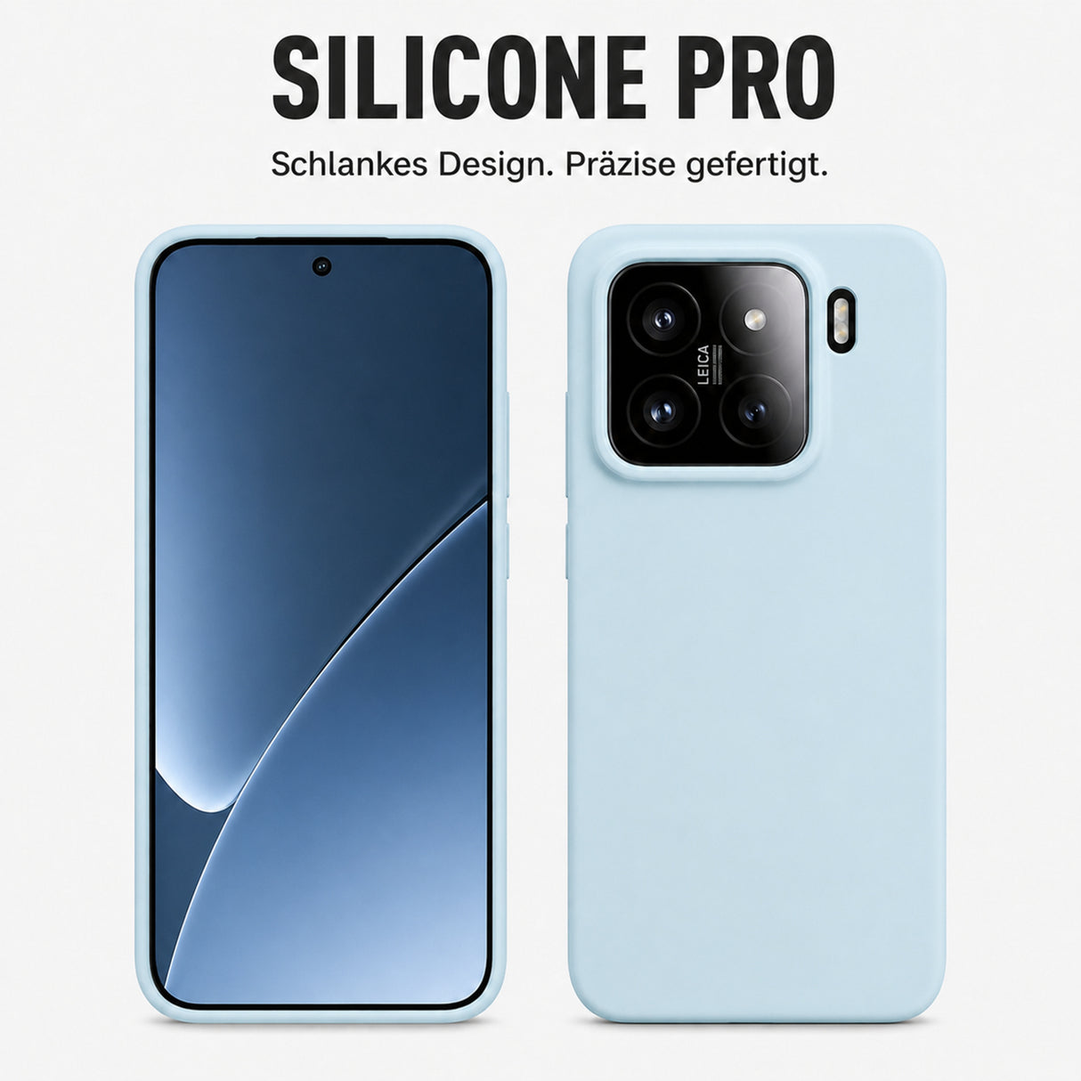 Xiaomi 15 Silicone Pro Silikon Hülle Wolkenblau – Detailansicht 5