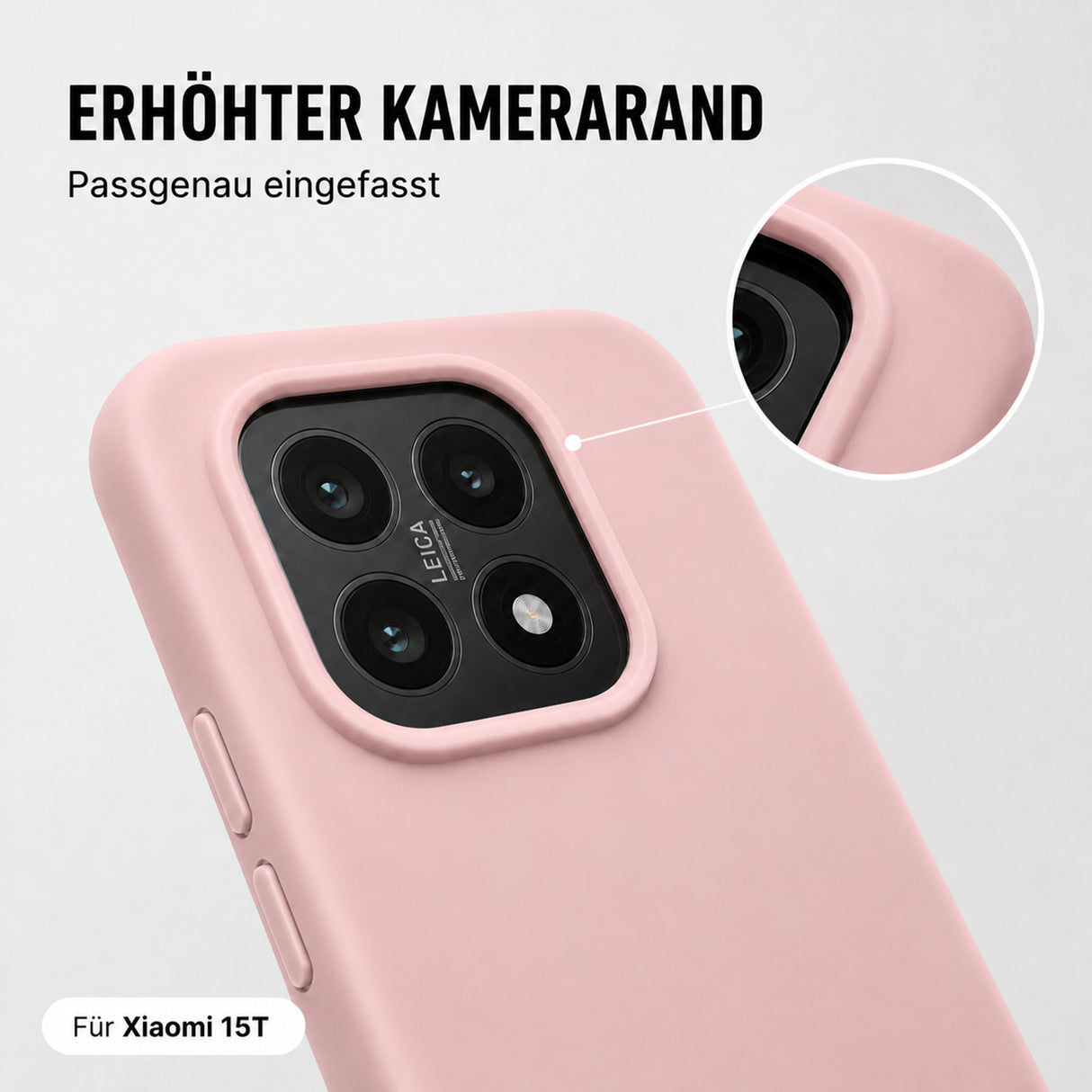 Xiaomi 15T Silicone Pro Silikon Hülle Altrosa – Detailansicht 2