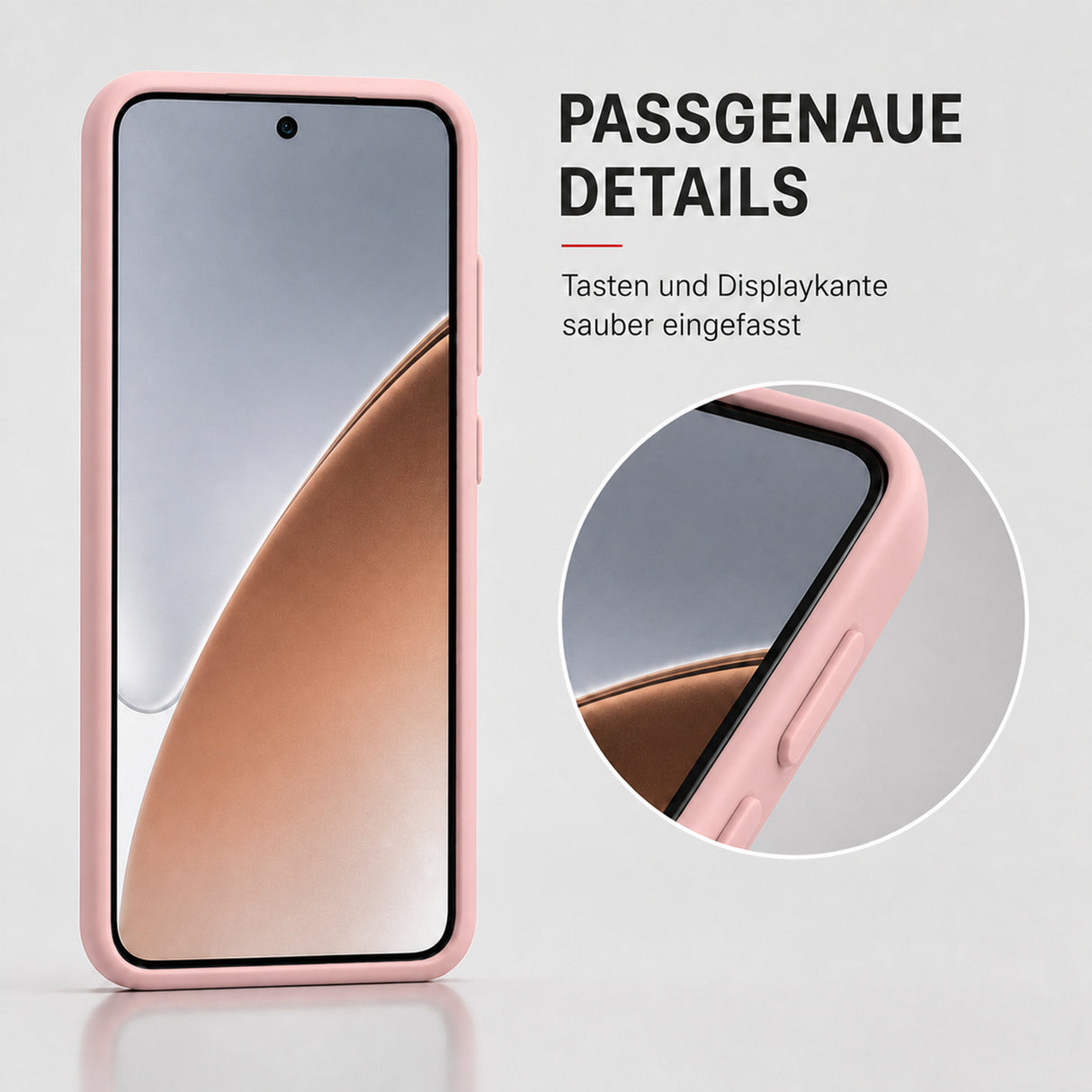 Xiaomi 15T Silicone Pro Silikon Hülle Altrosa – Detailansicht 3