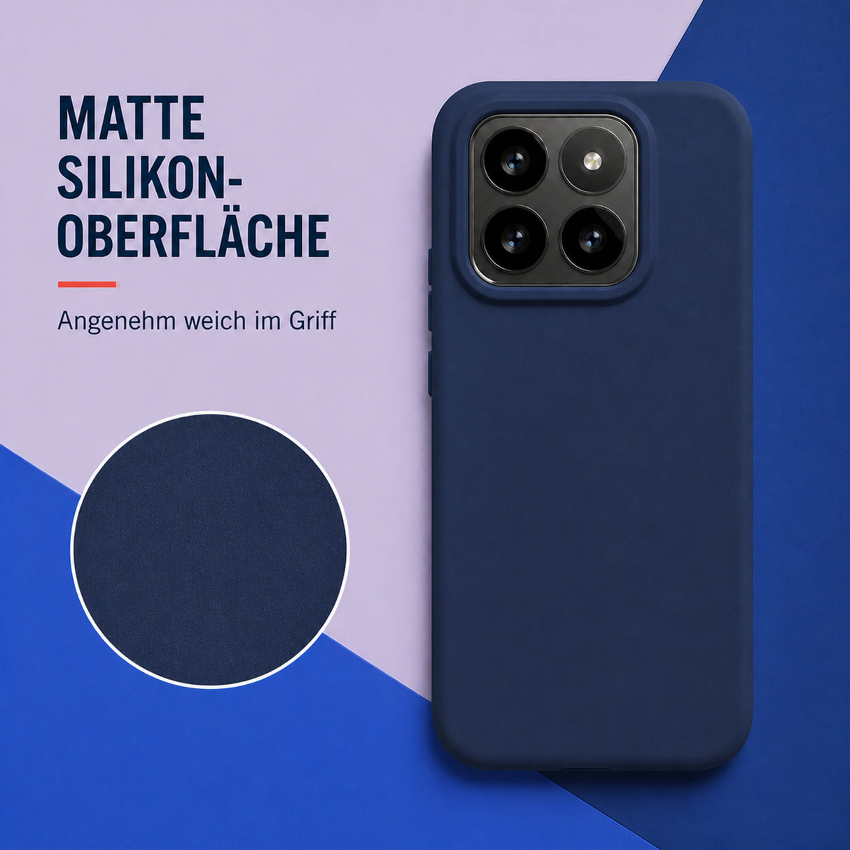 Xiaomi 15T Silicone Pro Silikon Hülle Marineblau – Detailansicht 1