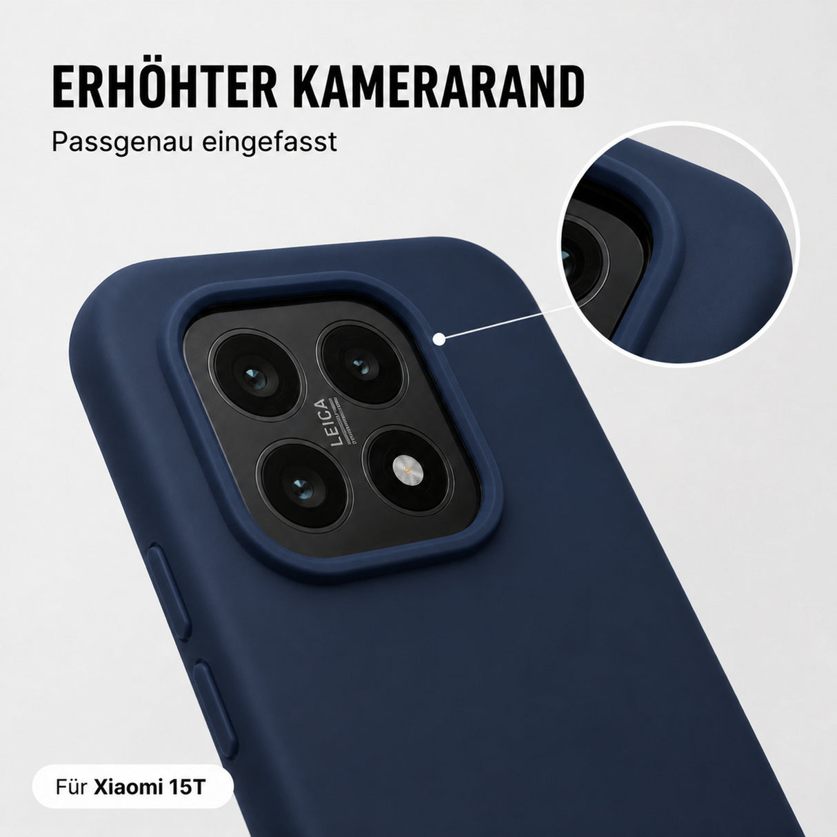 Xiaomi 15T Silicone Pro Silikon Hülle Marineblau – Detailansicht 2